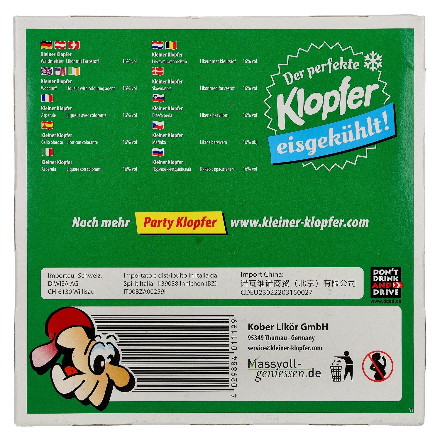 Kleiner Klopfer Waldmeister 16% Vol. 25x0,02l