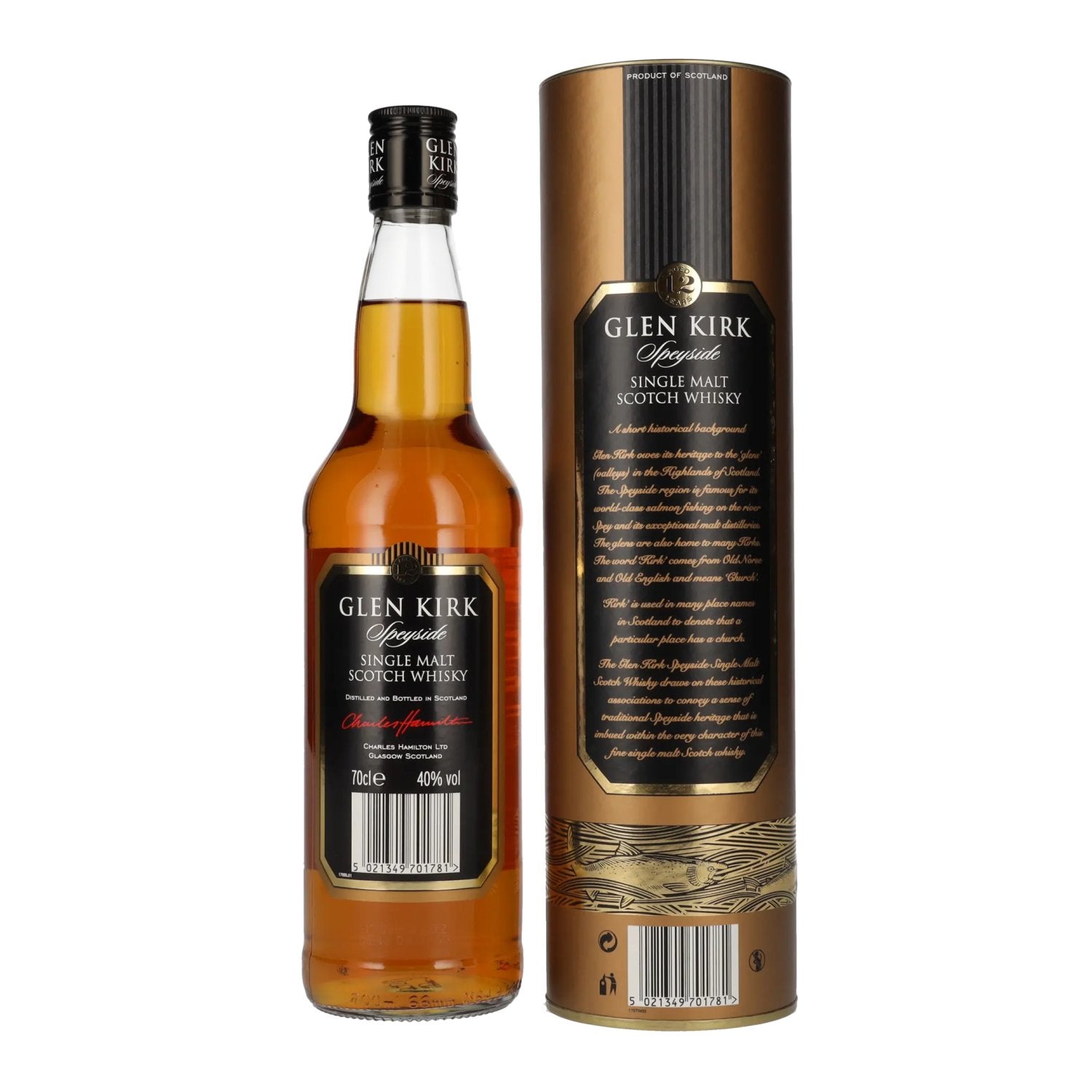 Glen Kirk 12 Years Old Single Malt Scotch Whisky 40% Vol. 0,7l in Geschenkbox