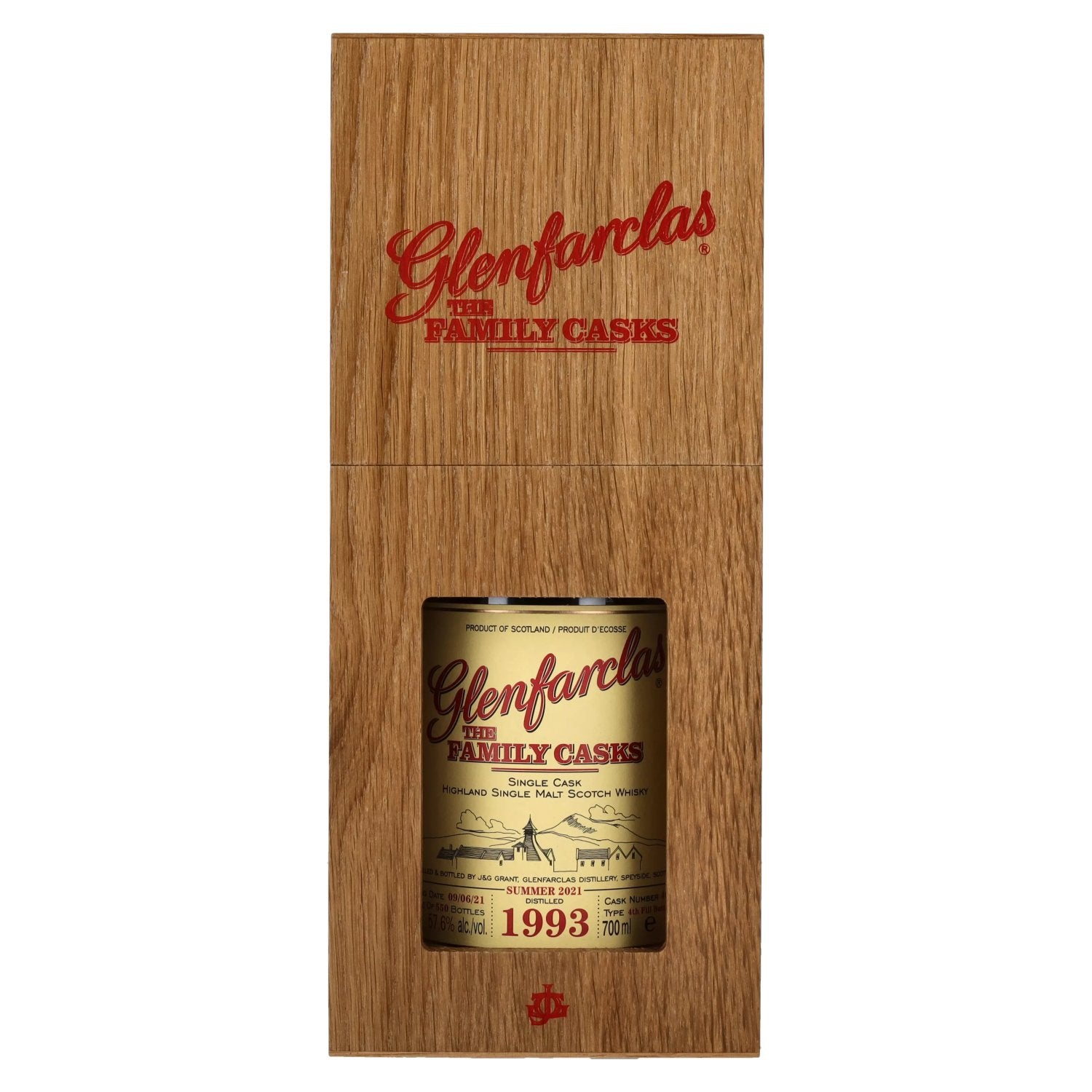 Glenfarclas THE FAMILY CASKS Single Cask SUMMER 2021 4th Fill Butt 1993 57,6% vol. 0,7l en caisse bois