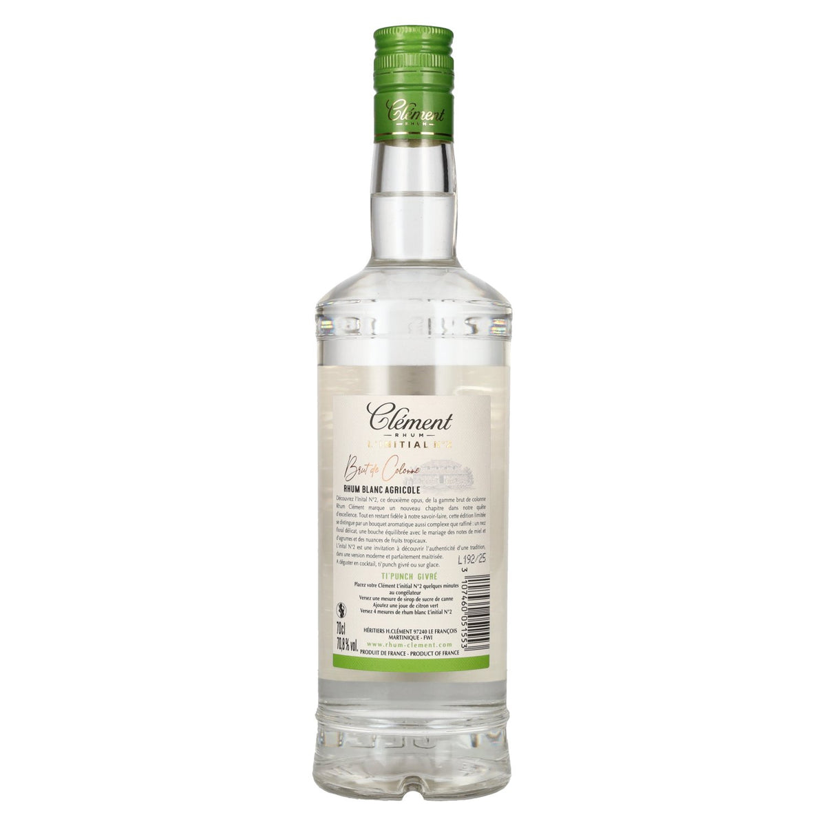Clément Rhum L'Initial Agricole Blanc 70,8% Vol. 0,7l