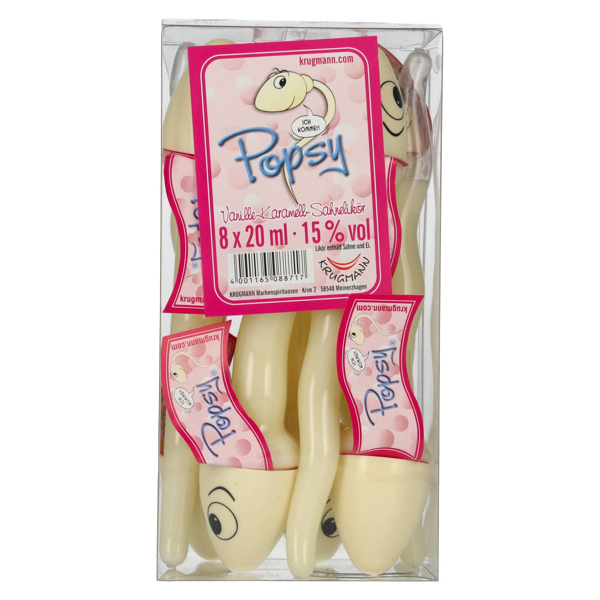 Krugmann Popsy liqueur de crème vanille-caramel 15% vol. 8x0,02l PET