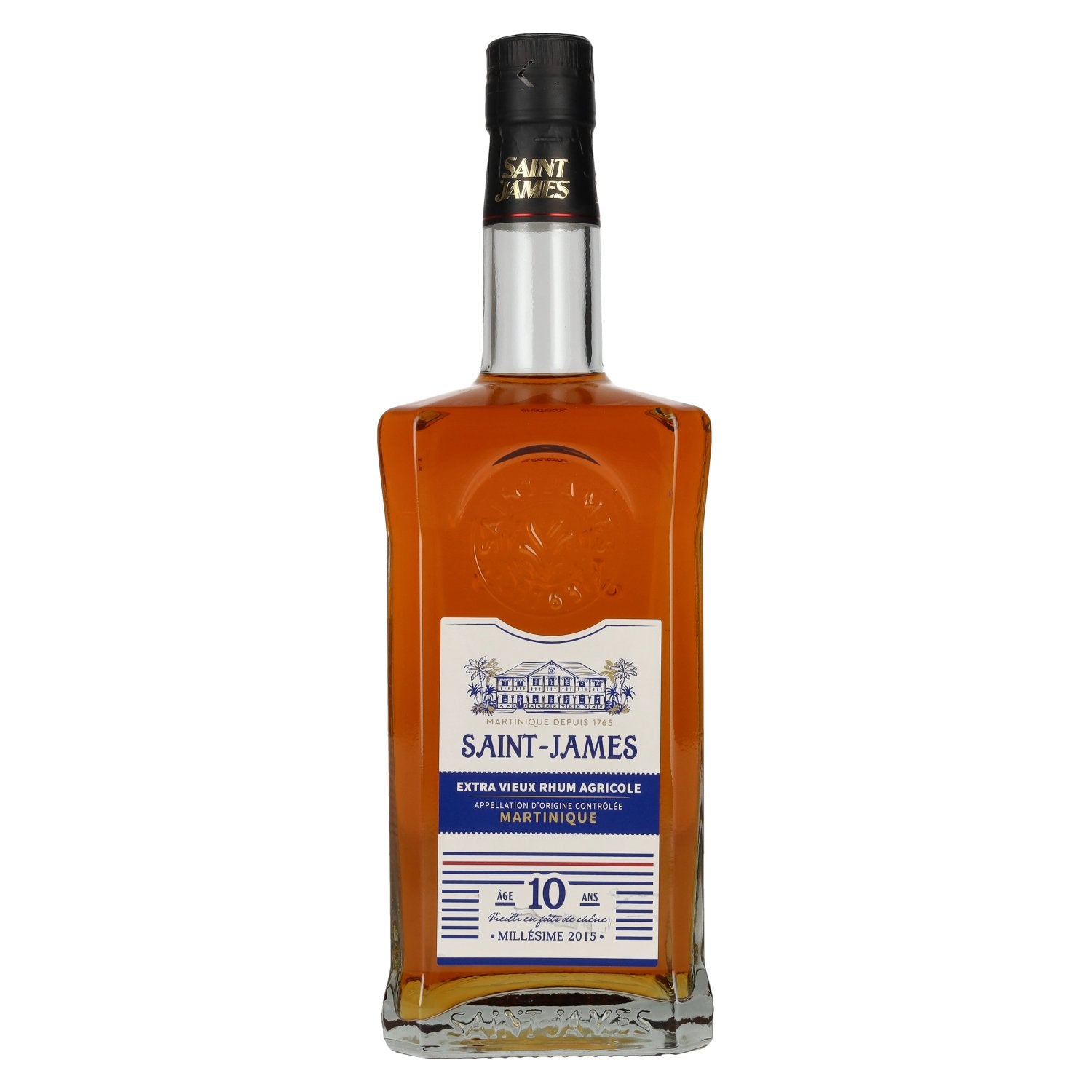 Saint James 10 Years Old Extra Vieux Agricole Rhum from Martinique, Vintage AOC 2015, 42.5% ABV, 0.7l