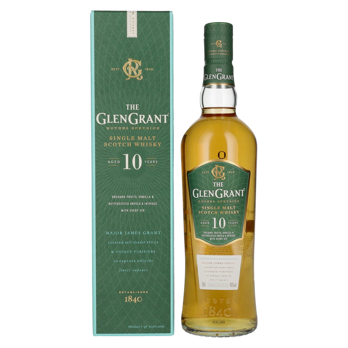Glen Grant 10 Years Old Single Malt 40% Vol. 0,7l en boîte cadeau