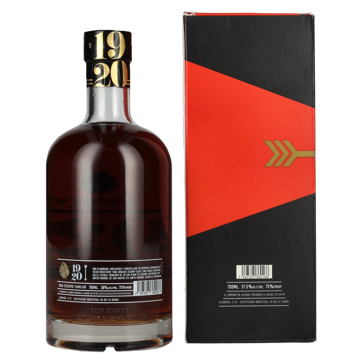 Ron Siboney 1920 GRAN RESERVA FAMILIAR Ron Dominicano 38% Vol. 0,7l in gift box
