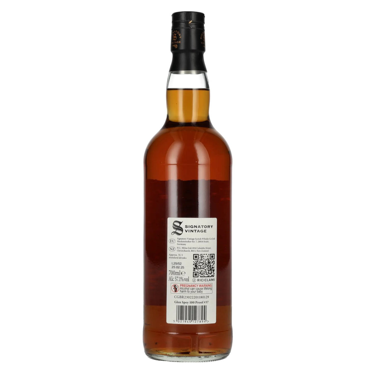Signatory Vintage 100 Proof Edition GLEN SPEY 9 Years Old Single Malt #37 2015 57,1% Vol. 0,7l
