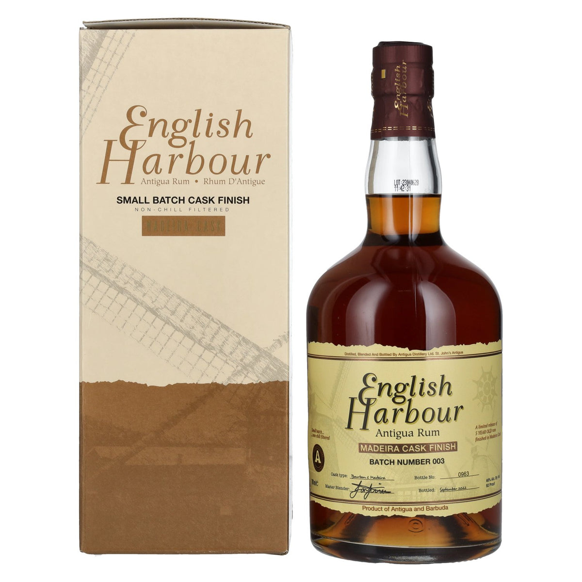 English Harbour MADEIRA CASK FINISH Small Batch Antigua Rum Batch 003 46% Vol. 0,7l in gift box