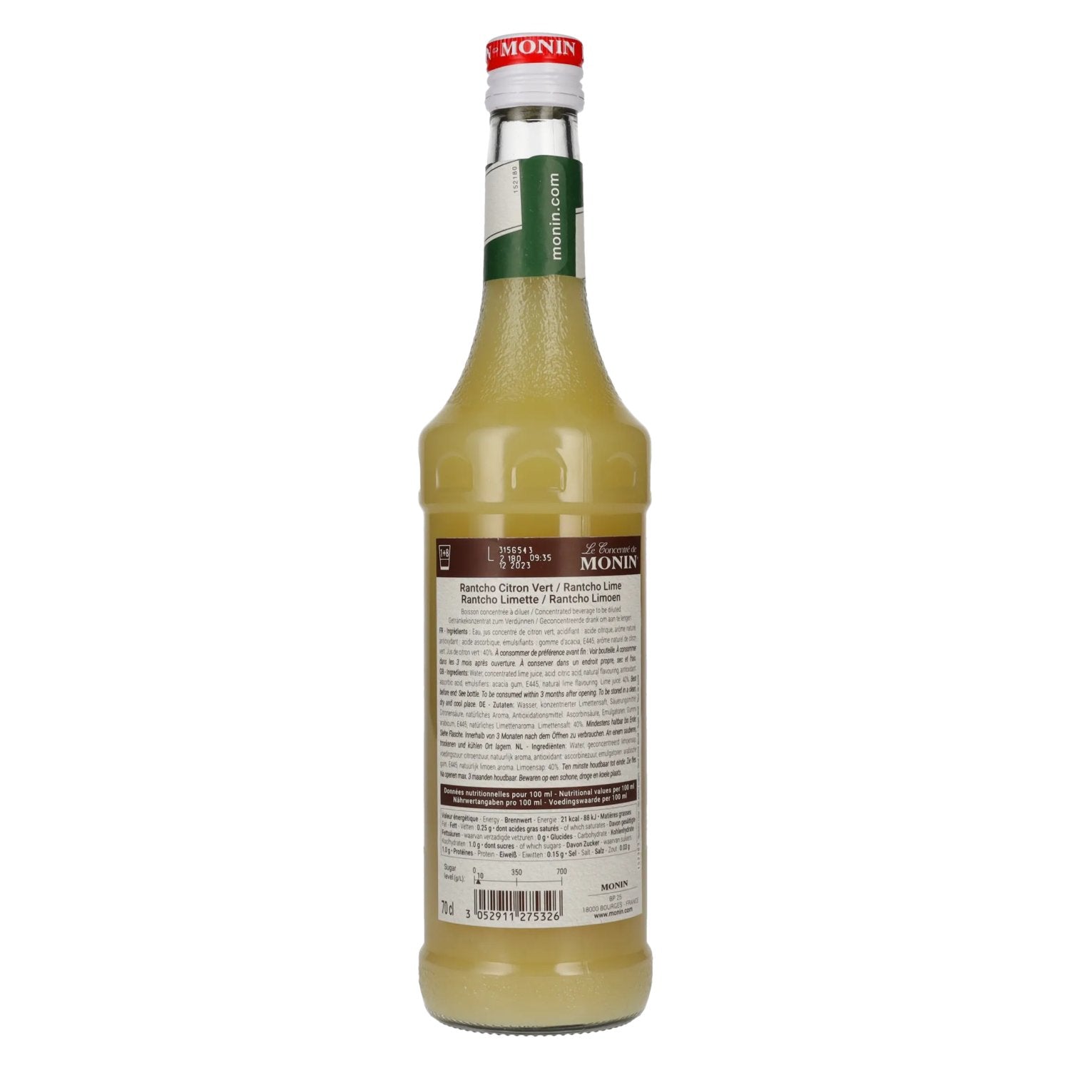 Monin Le Concentré de LIME RANTCHO - Jus de citron vert 0,7l