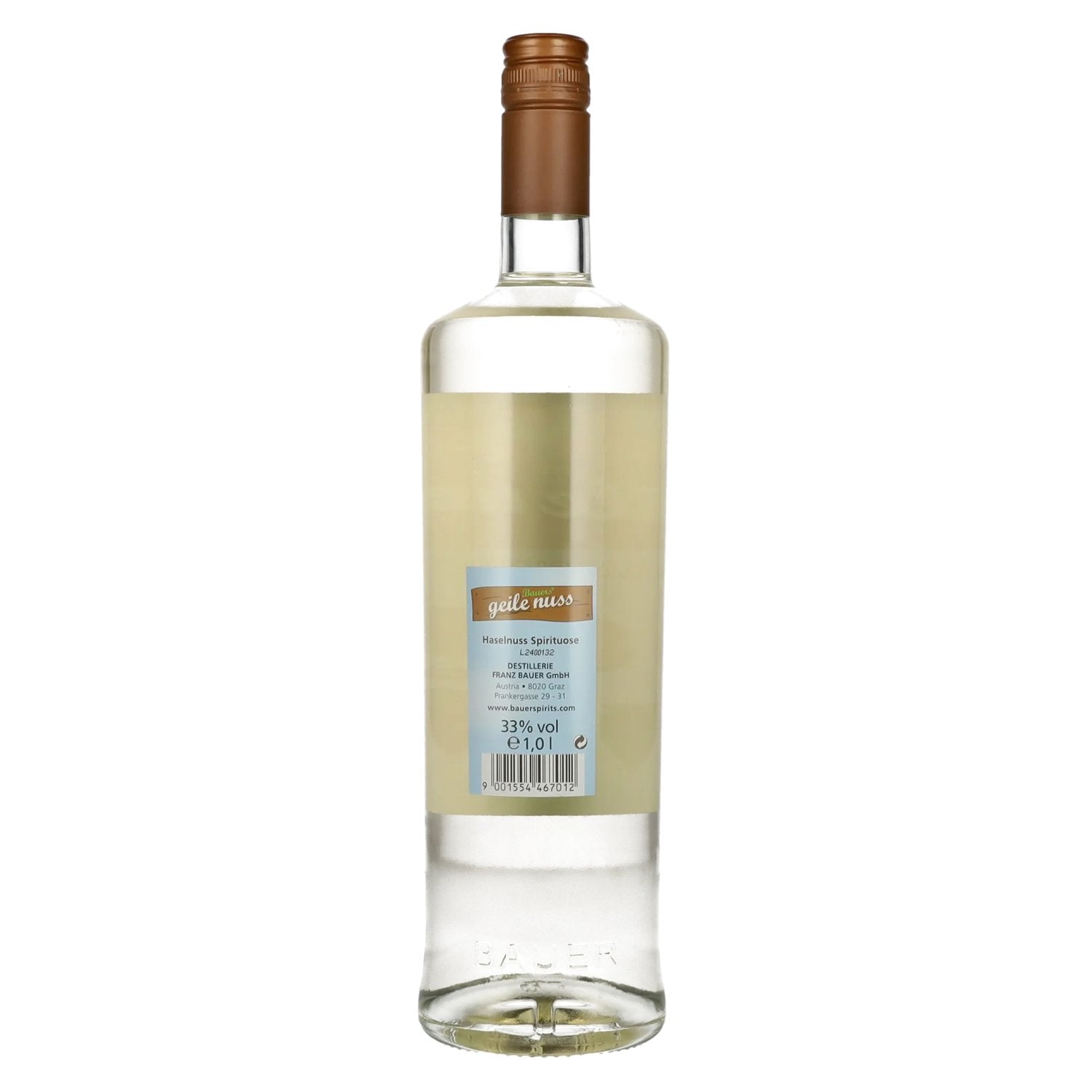 Bauer's horny nut hazelnut spirit 33% vol. 1l