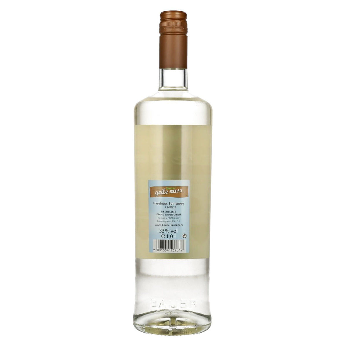 Bauer's horny nut hazelnut spirit 33% vol. 1l