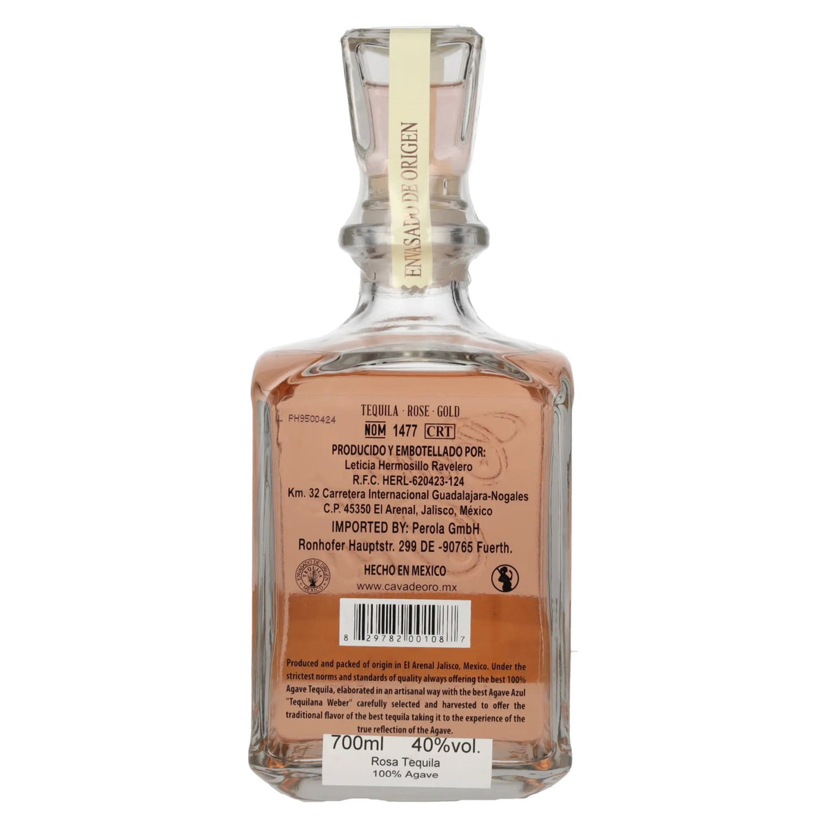 Gran Cava de Oro Tequila ROSA 100% de Agave Azul 40% Vol. 0,7l