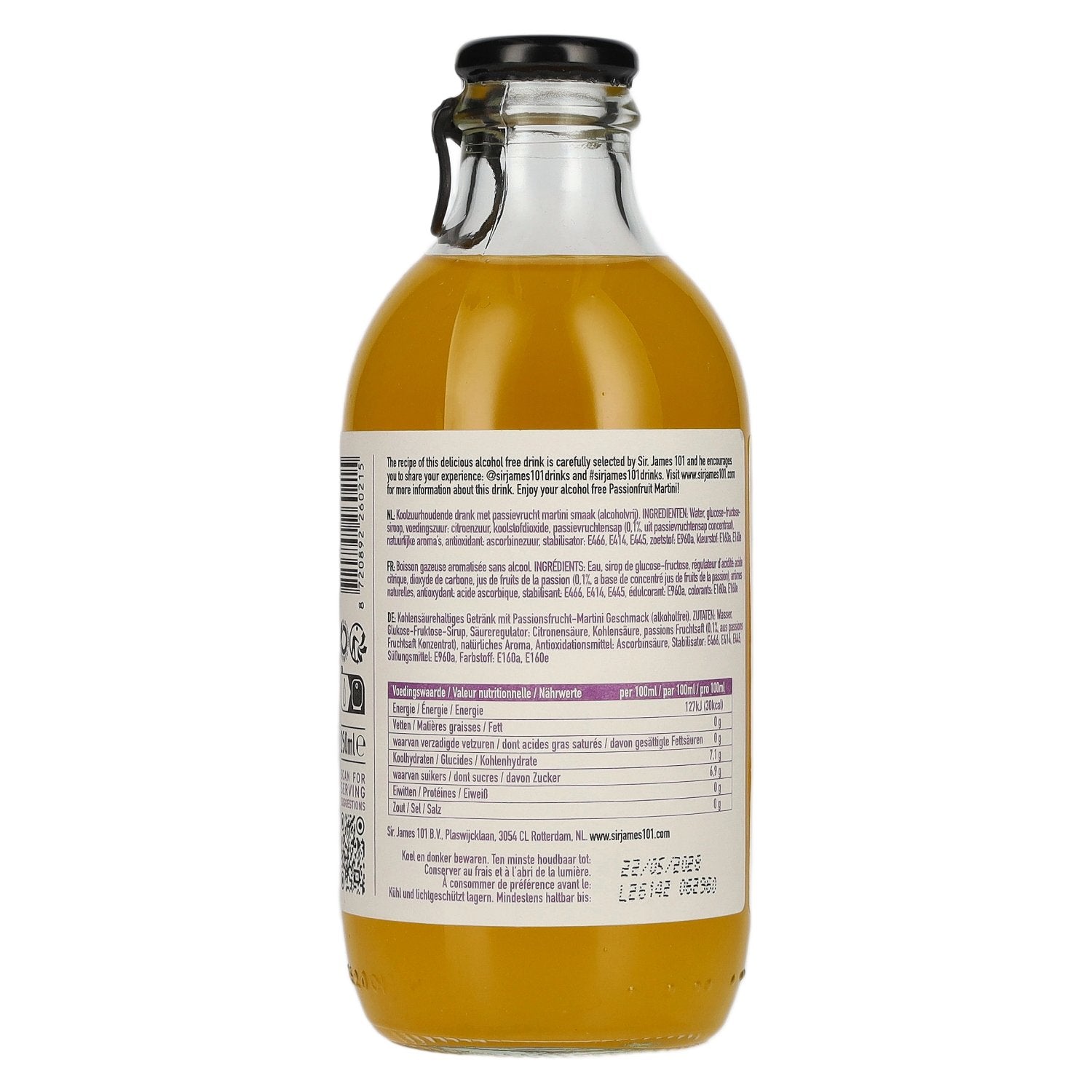 Sir. James 101 PASSIONFRUIT MARTINI Mocktail sans alcool 12 x 0,25 l