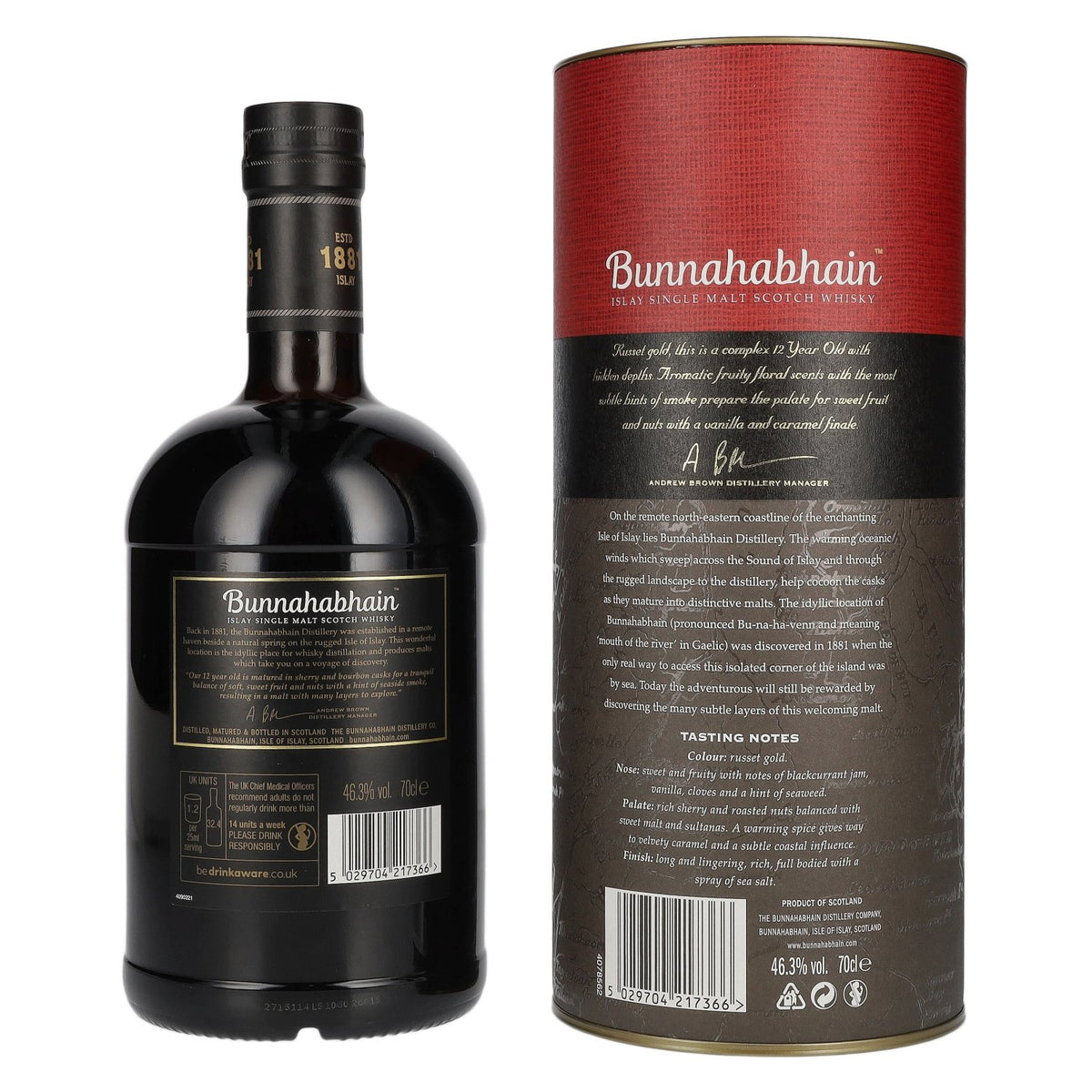 Bunnahabhain 12 Years Old Islay Single Malt Scotch Whisky 46,3% Vol. 0,7l in gift box