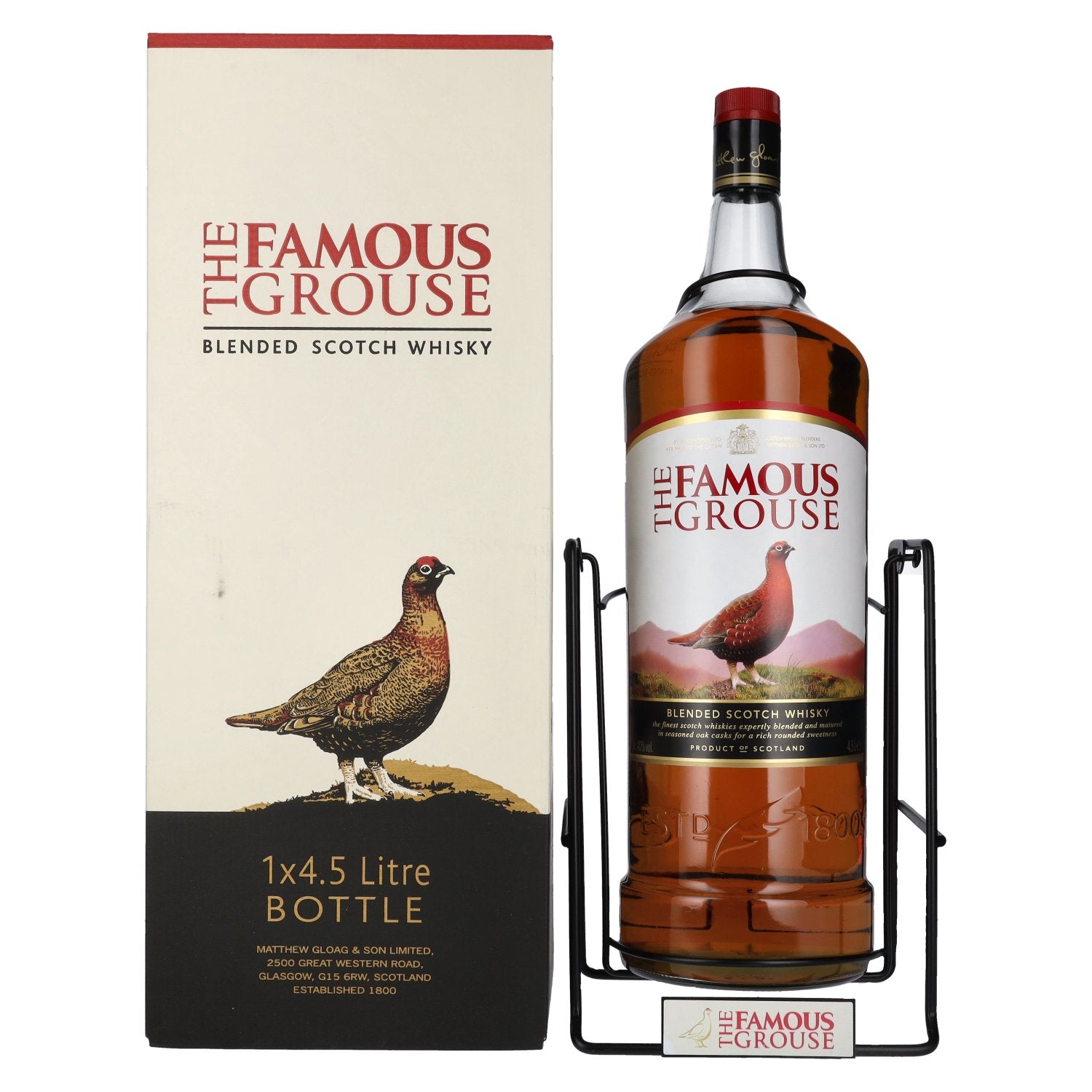 The Famous Grouse Blended Scotch Whisky 40% Vol. 4,5l in Geschenkbox mit Schwenkständer