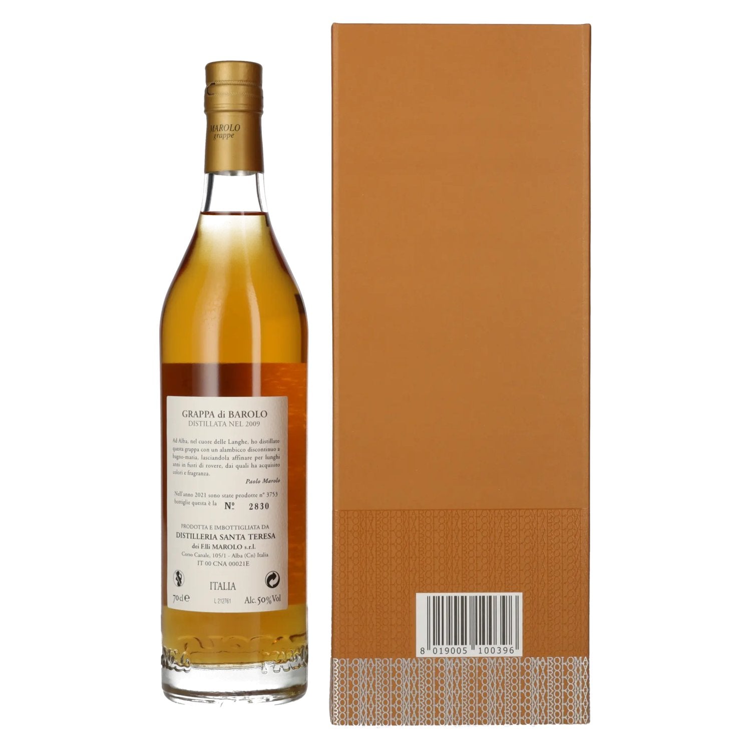 Marolo Grappa di BAROLO 12 Years Old 50% Vol. 0,7l in Geschenkbox
