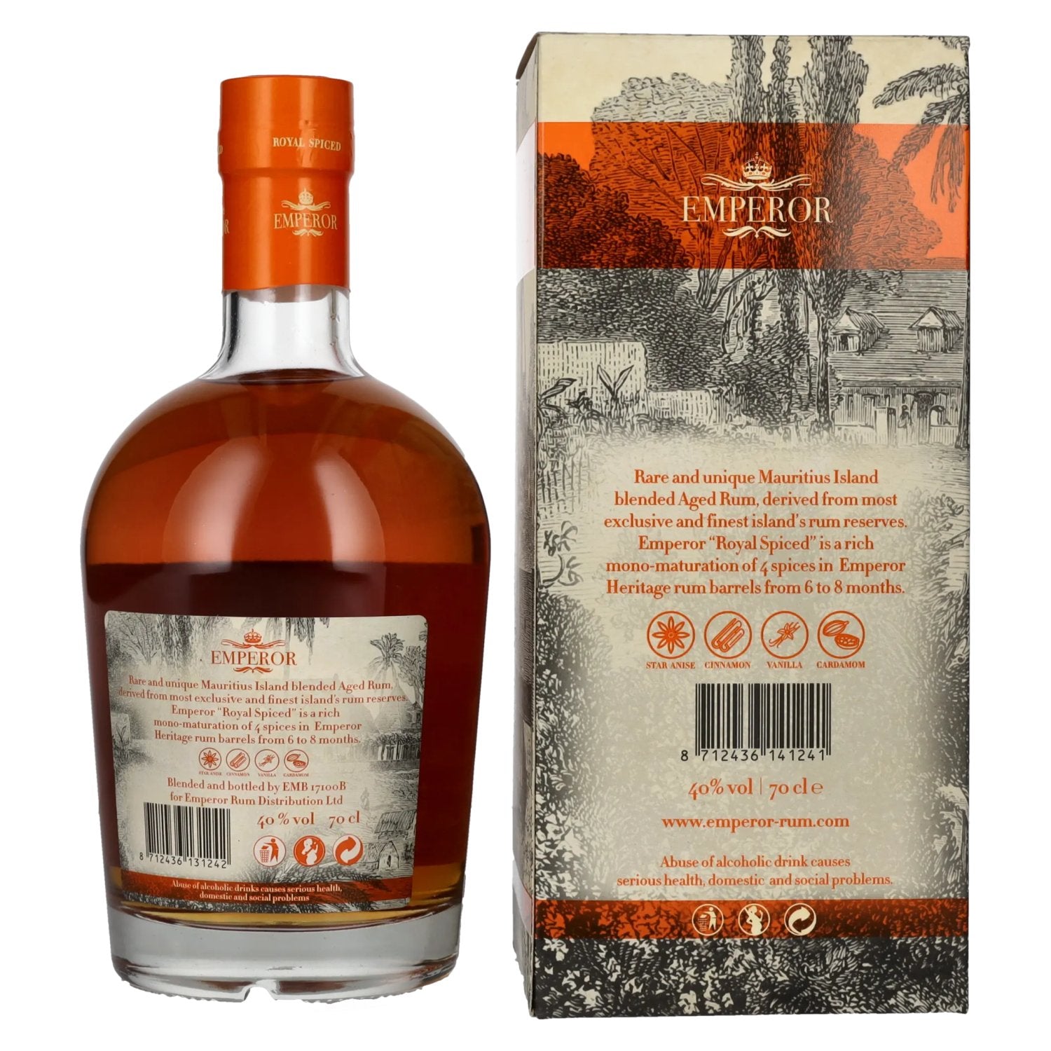 Emperor Mauritian Rum ROYAL SPICED 40% Vol. 0,7l in Geschenkbox