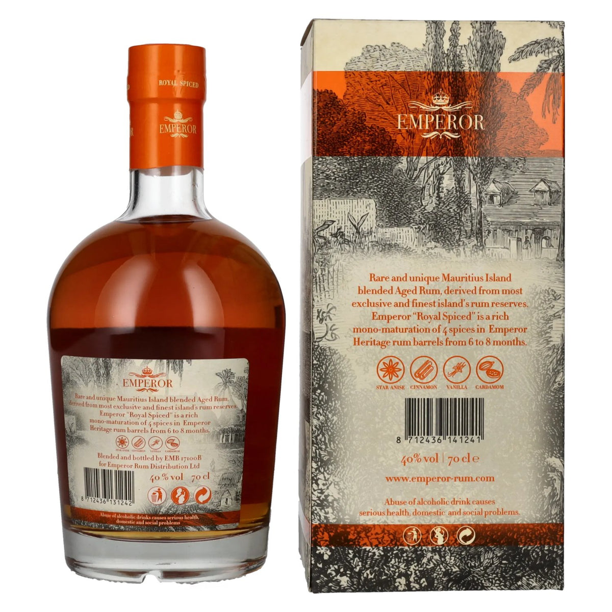 Emperor Mauritian Rum ROYAL SPICED 40% Vol. 0,7l in Geschenkbox