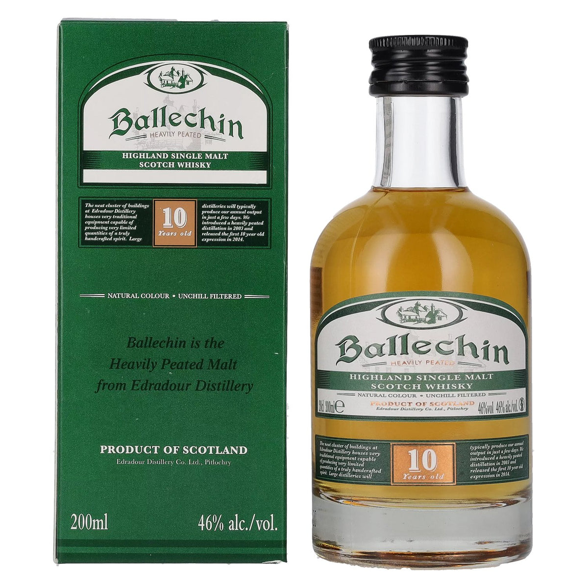Edradour Ballechin 10 Years Old Highland Single Malt 46% Vol. 0,2l en boîte cadeau