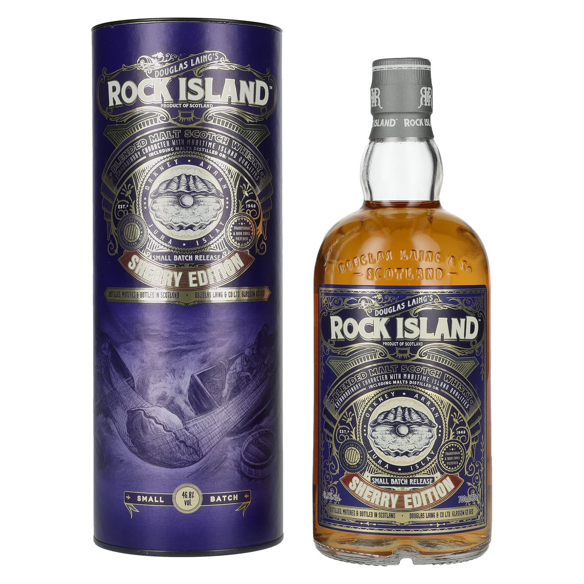 Douglas Laing ROCK ISLAND Sherry Edition Small Batch Blended Malt 46,8% Vol. 0,7l in gift box