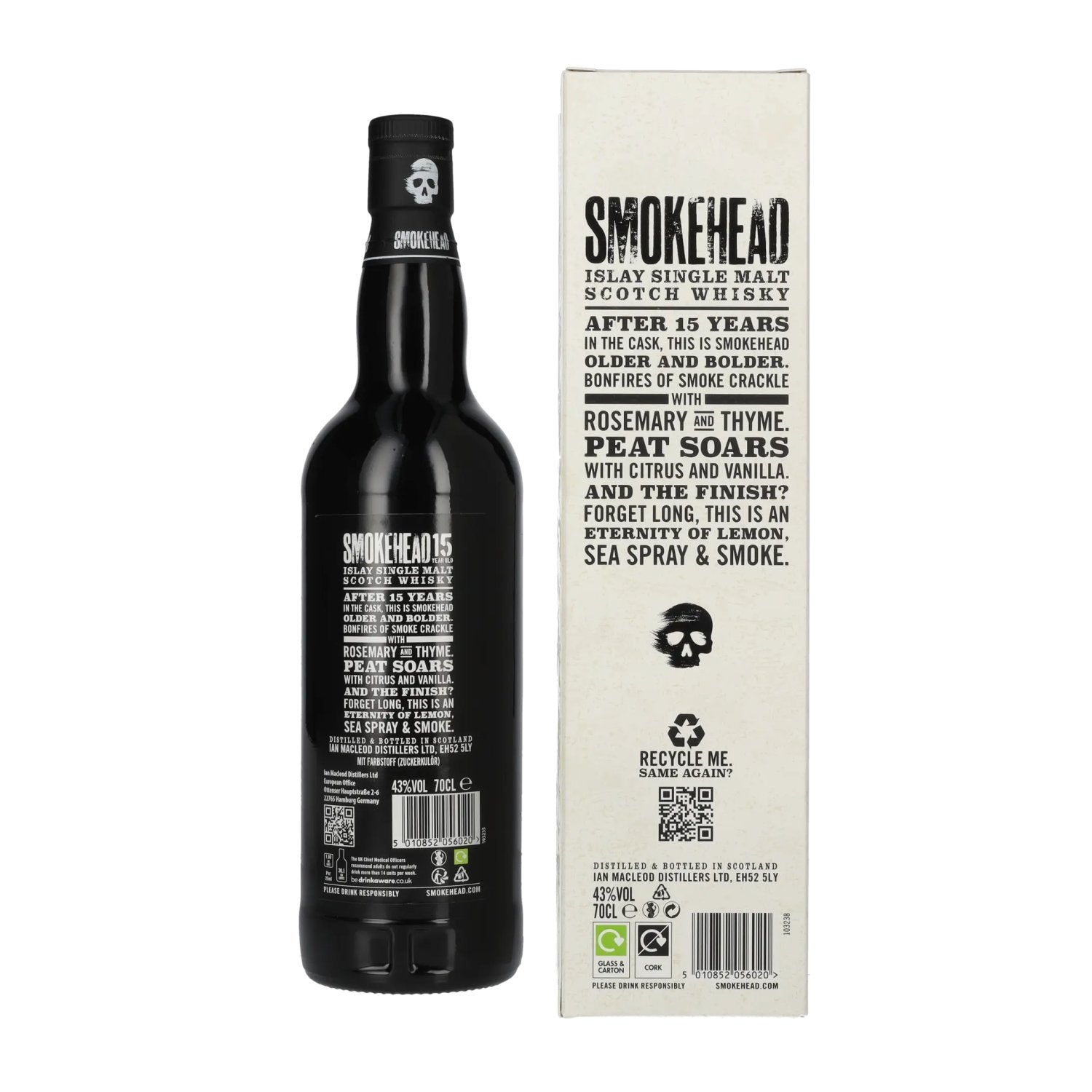 Smokehead 15 Years Old Islay Single Malt Whisky Limited Edition 43% Vol. 0,7l in gift box