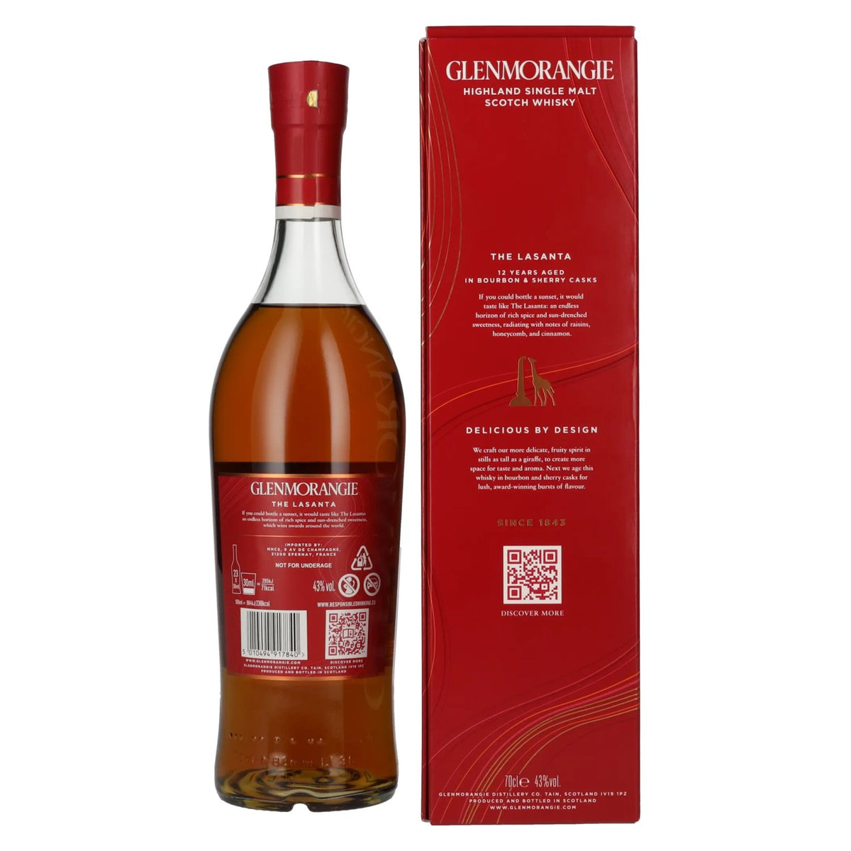Glenmorangie THE LASANTA 12 Years Old Highland Single Malt 43% Vol. 0,7l in gift box