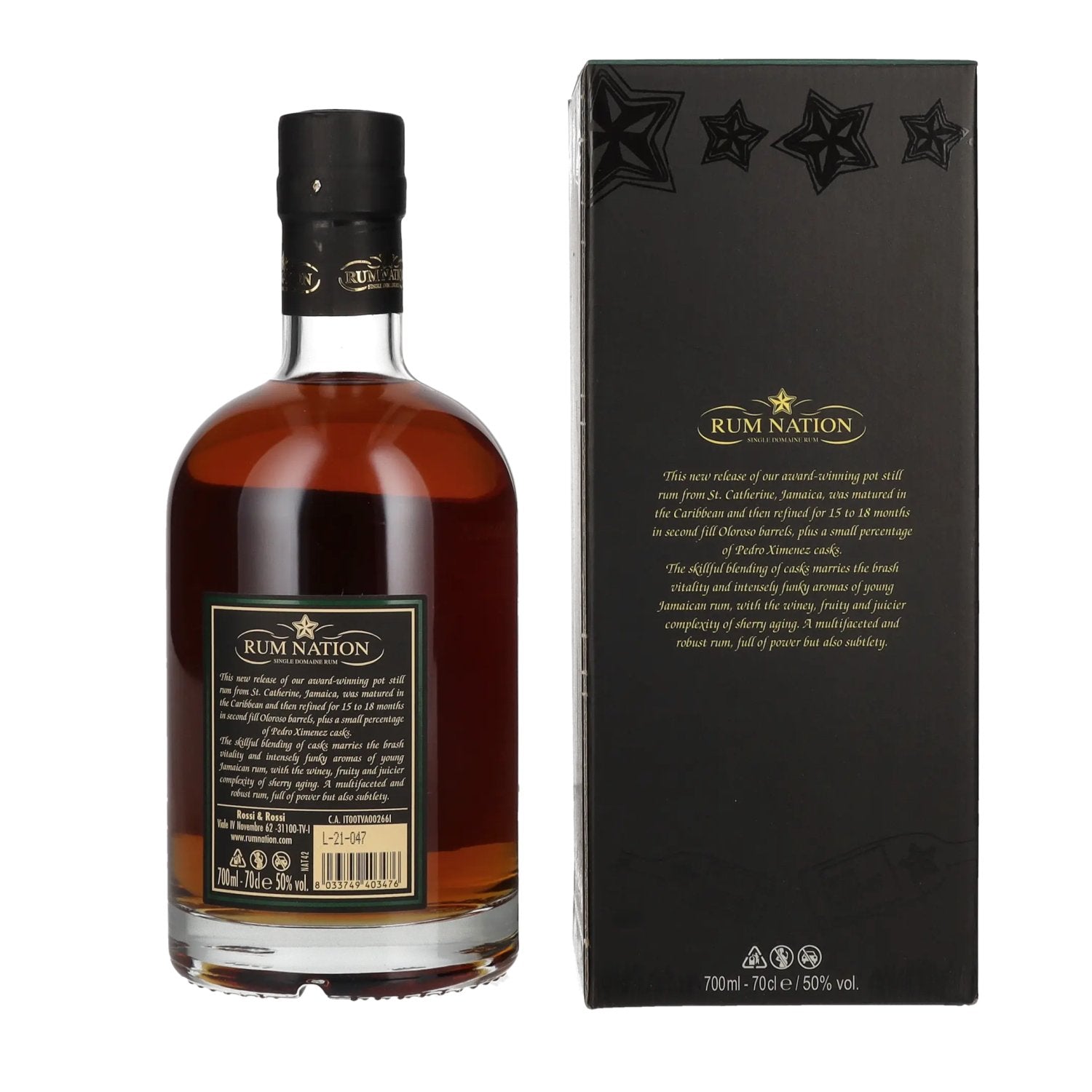 Rum Nation Jamaica 5 Years Old Pot Still Rum 50% Vol. 0,7l en boîte cadeau