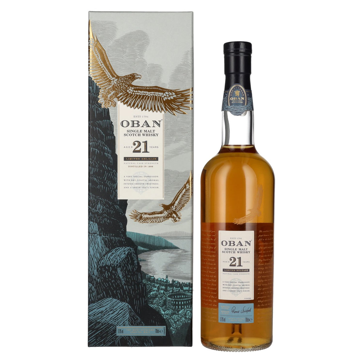 Oban 21 Years Old Single Malt Limited Release 2018 57,9% Vol. 0,7l en boîte cadeau