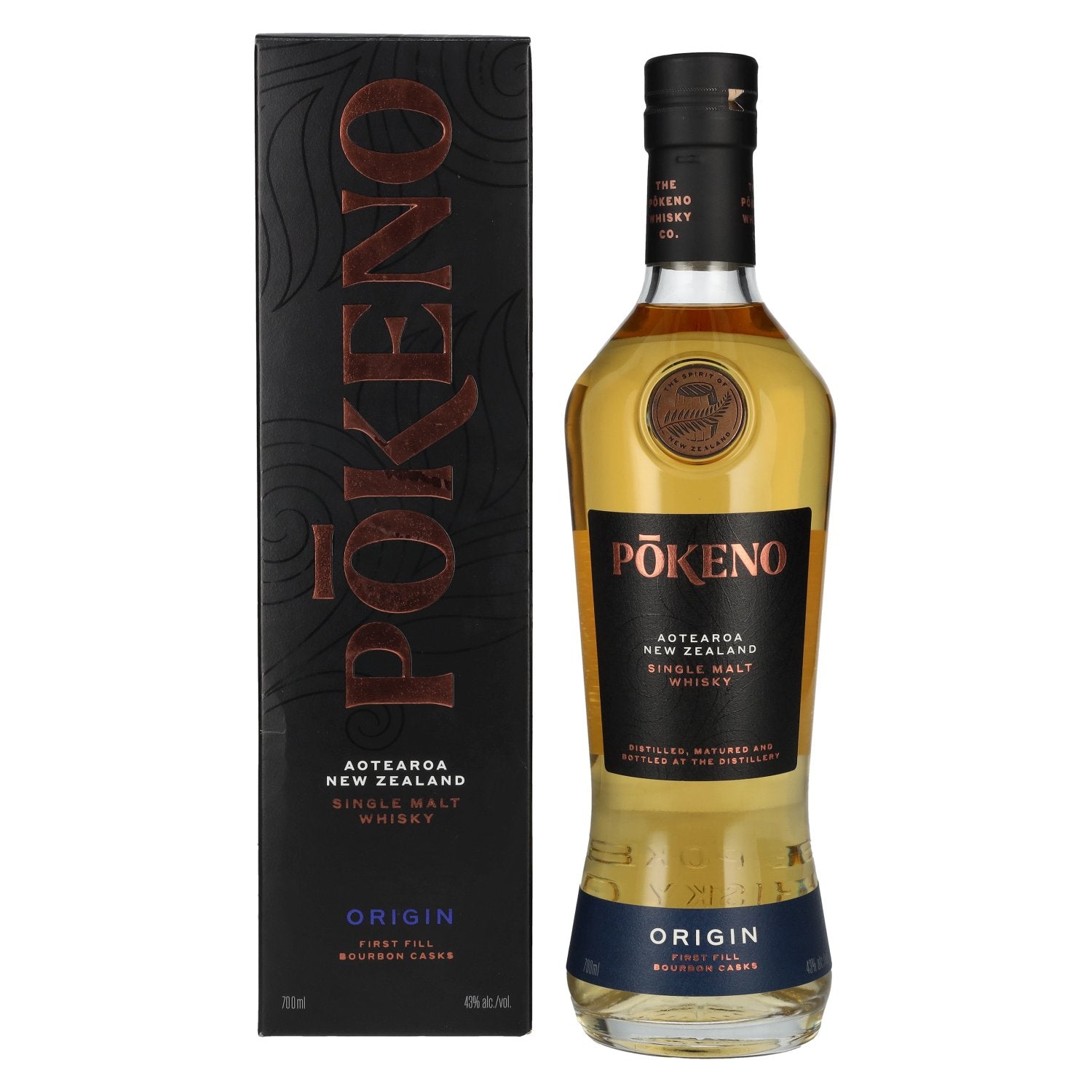 Pōkeno Origin Aotearoa New Zealand Single Malt Whisky 43% Vol. 0,7l in Geschenkbox