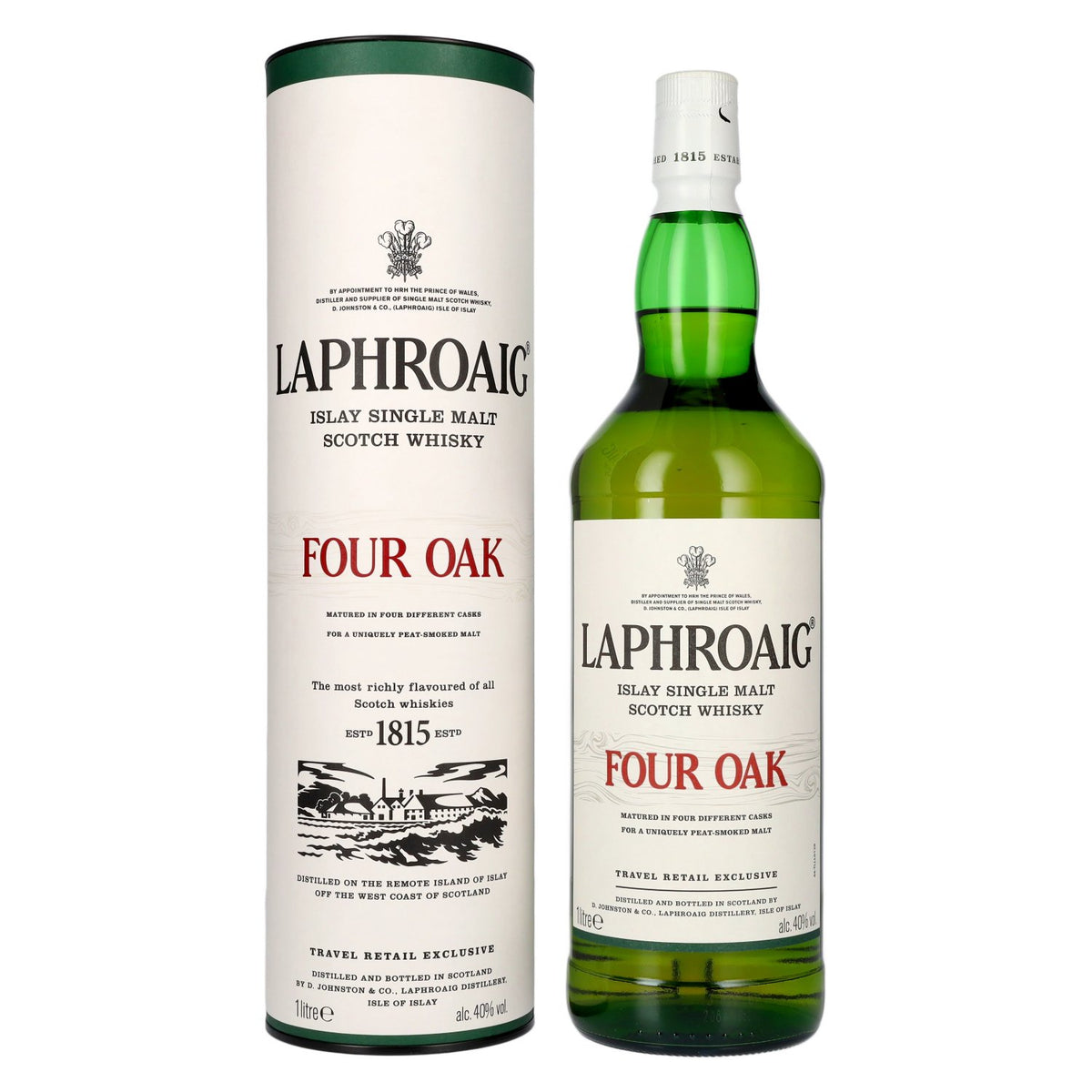 Laphroaig FOUR OAK 40% vol. 1 litre in a gift box