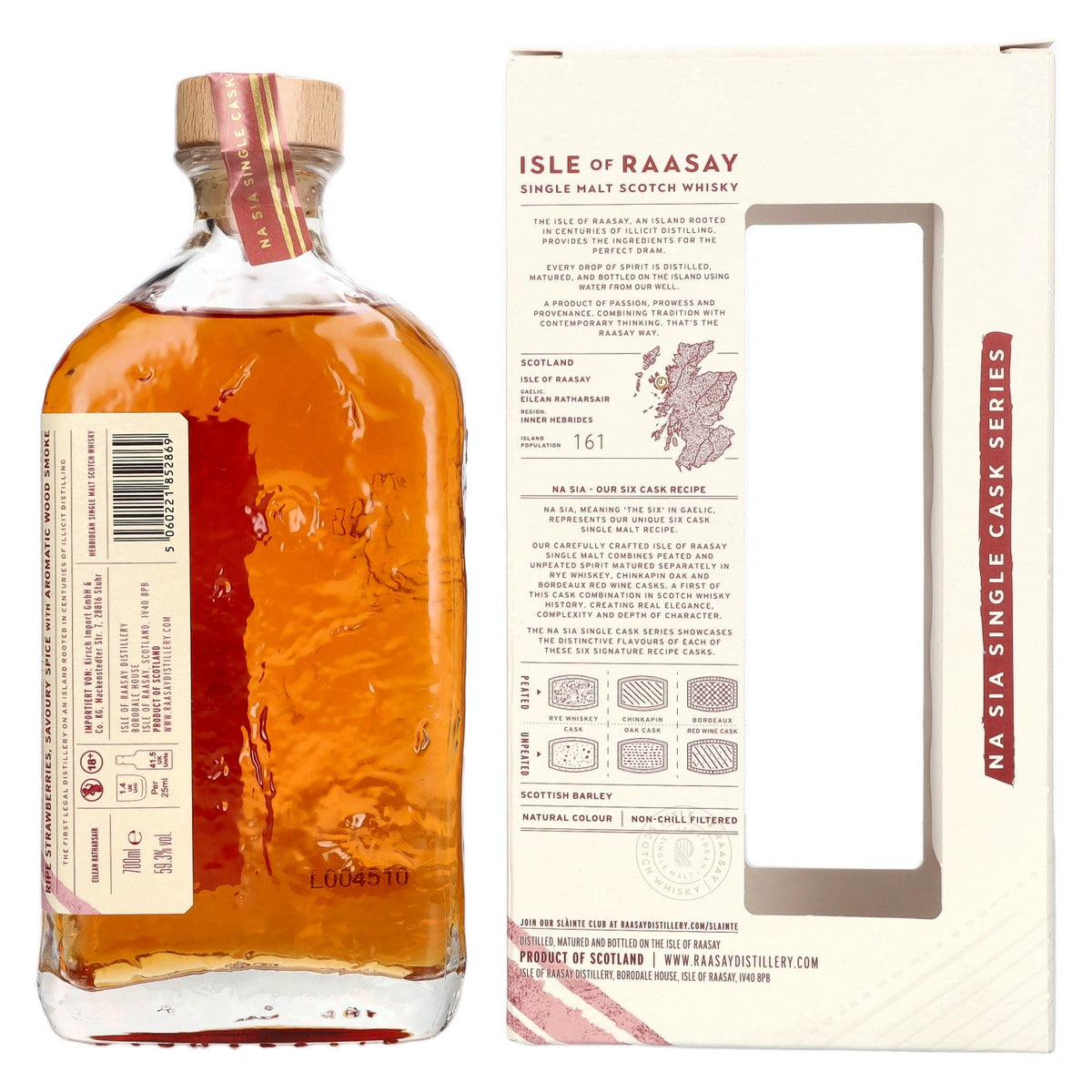 Isle of RAASAY 7 Years Old Peated Bordeaux Red Wine Single Malt Single Cask #18/792 59,3% Vol. 0,7l in Geschenkbox