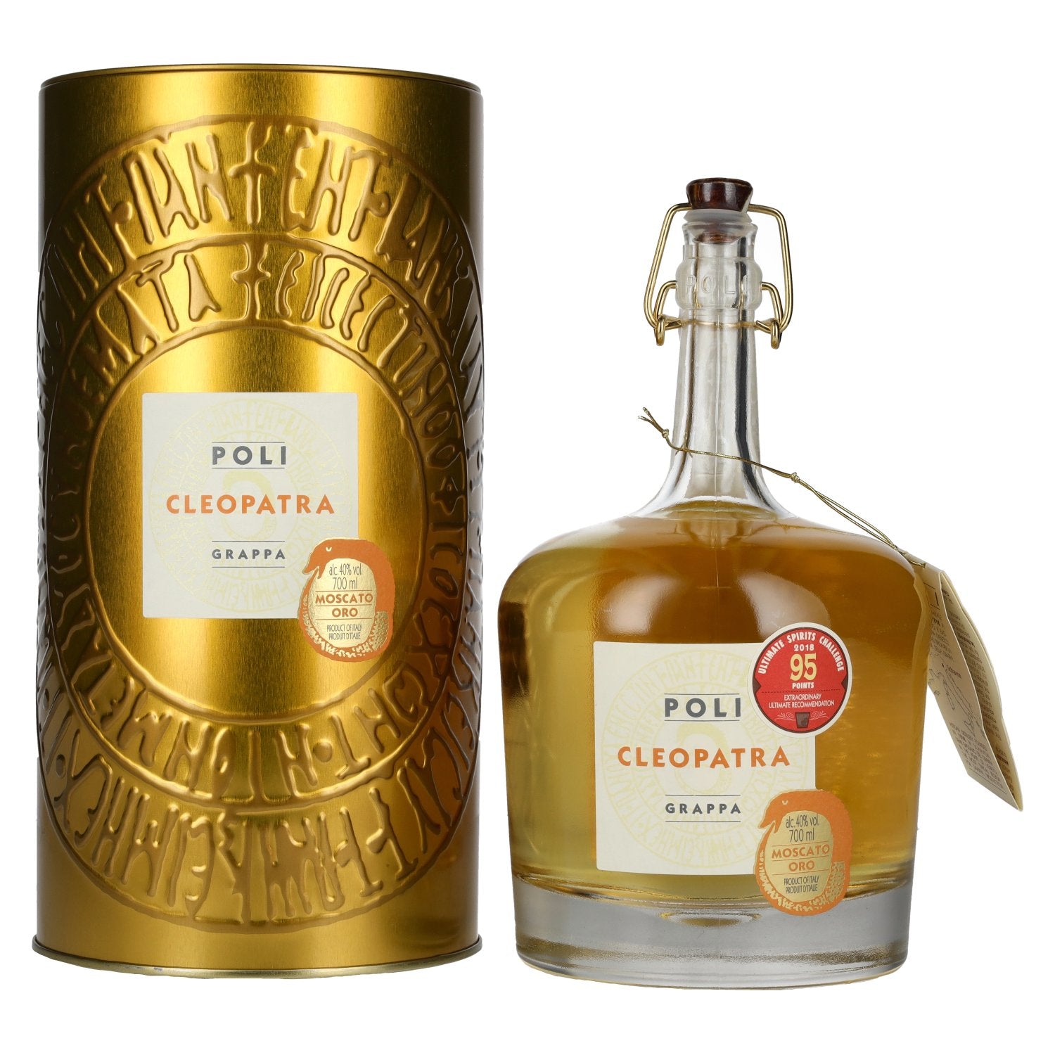 Poli Grappa Cleopatra Moscato Oro 40% Vol. 0,7l in Tinbox