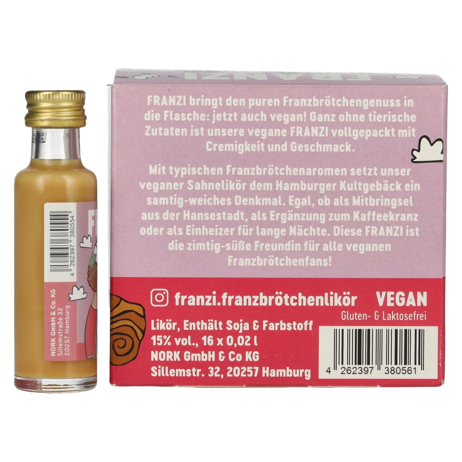 Franzi Franzbrötchen Liqueur VEGAN 15% Vol. 16x0,02l