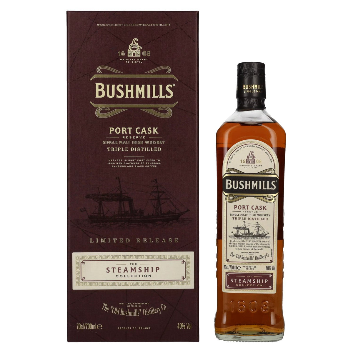 Bushmills PORT CASK Reserve The Steamship Collection 40% Vol. 0,7l in gift box