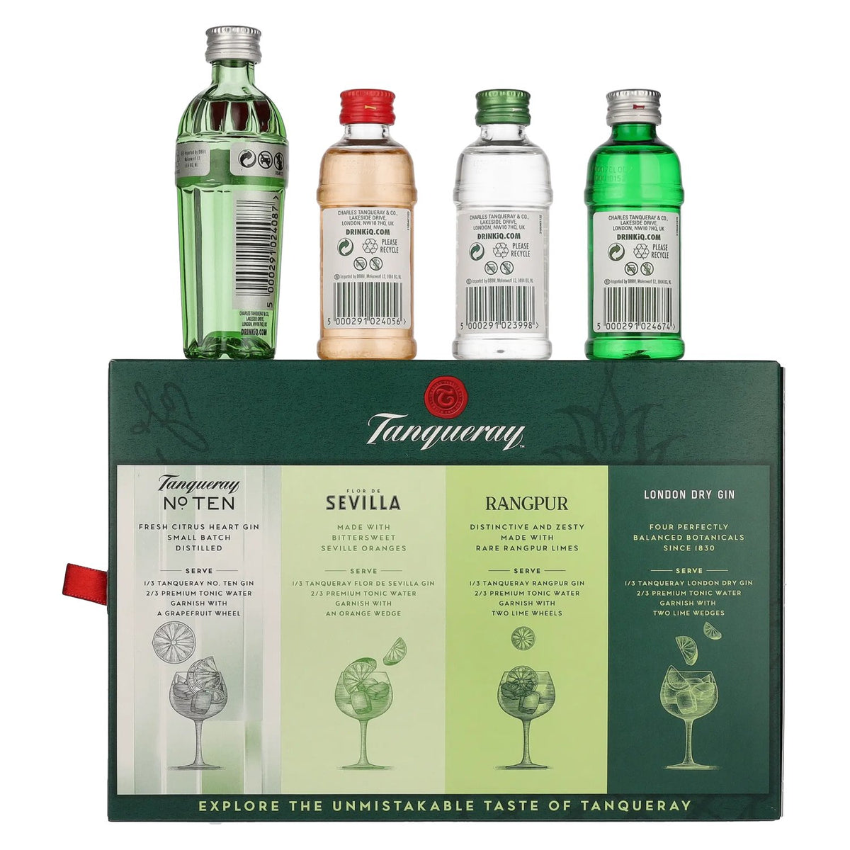 Tanqueray Gin Miniaturen Set 43,3% Vol. 4x0,05l in Geschenkbox