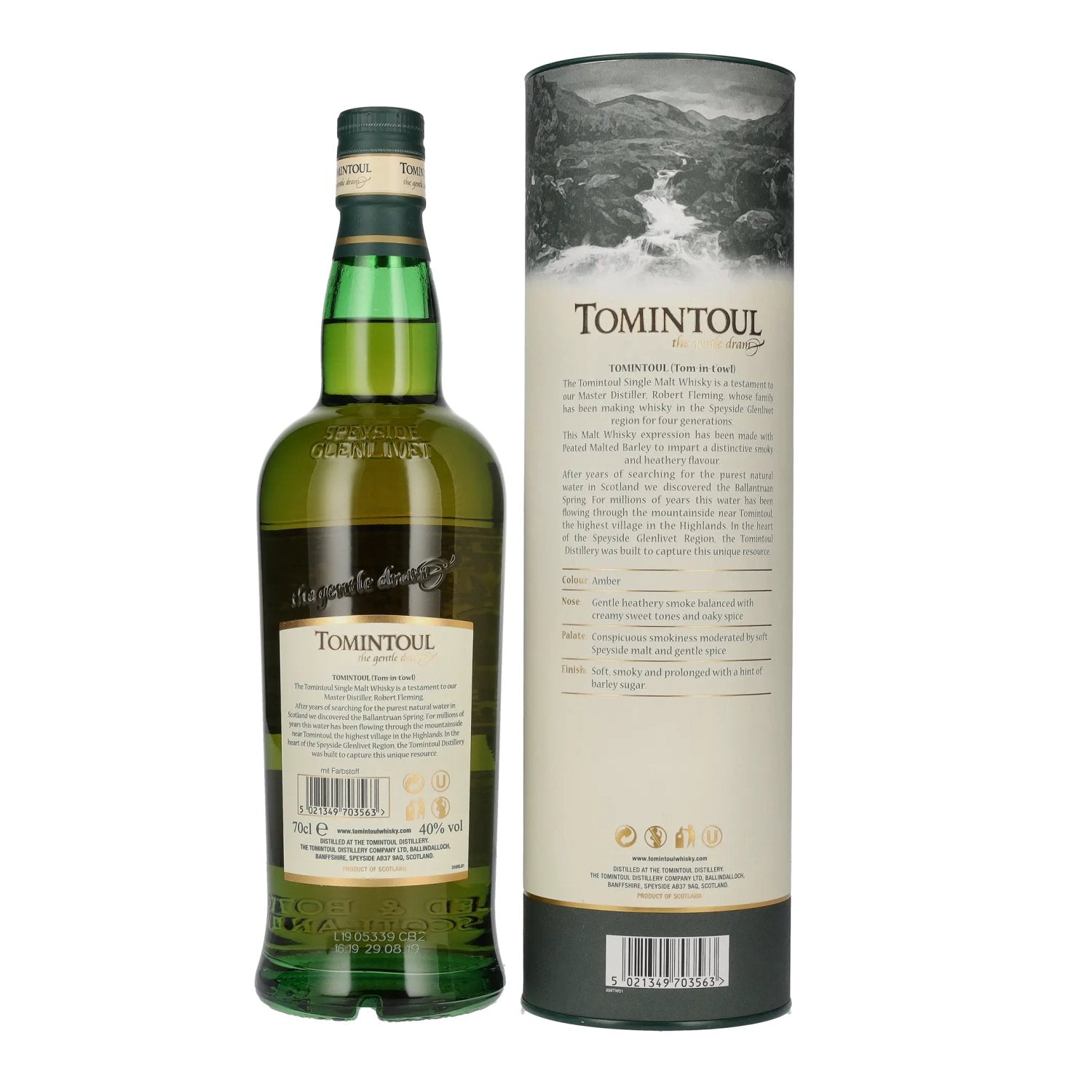 Tomintoul 15 Years Old WITH A PEATY TANG 40% Vol. 0,7l en boîte cadeau