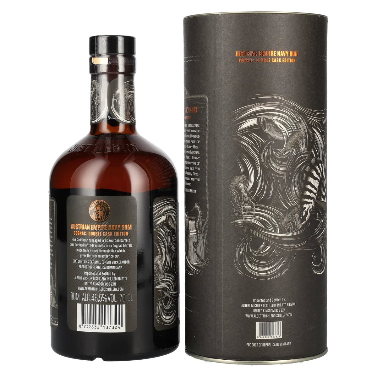 Austrian Empire Navy Rum COGNAC CASK 46,5% Vol. 0,7l in gift box