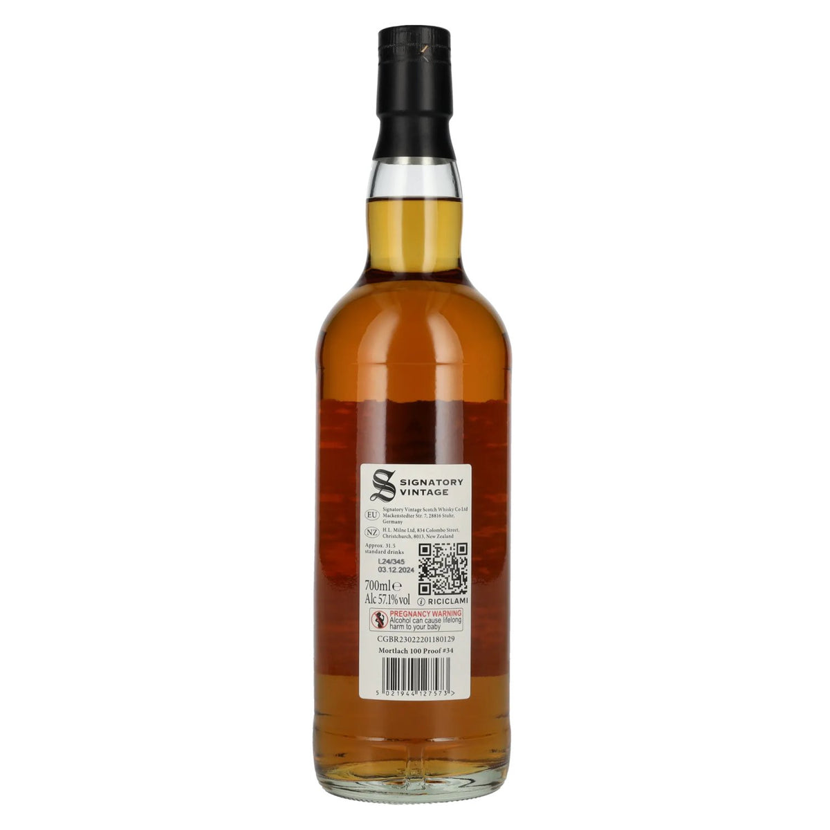 Signatory Vintage 100 Proof Edition MORTLACH 11 Years Old Single Malt #34 2013 57,1% Vol. 0,7l