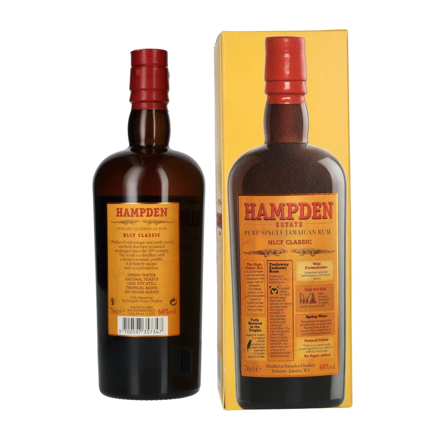 Hampden HLCF CLASSIC Estate Pure Single Jamaican Rum 60% Vol. 0,7l en boîte cadeau