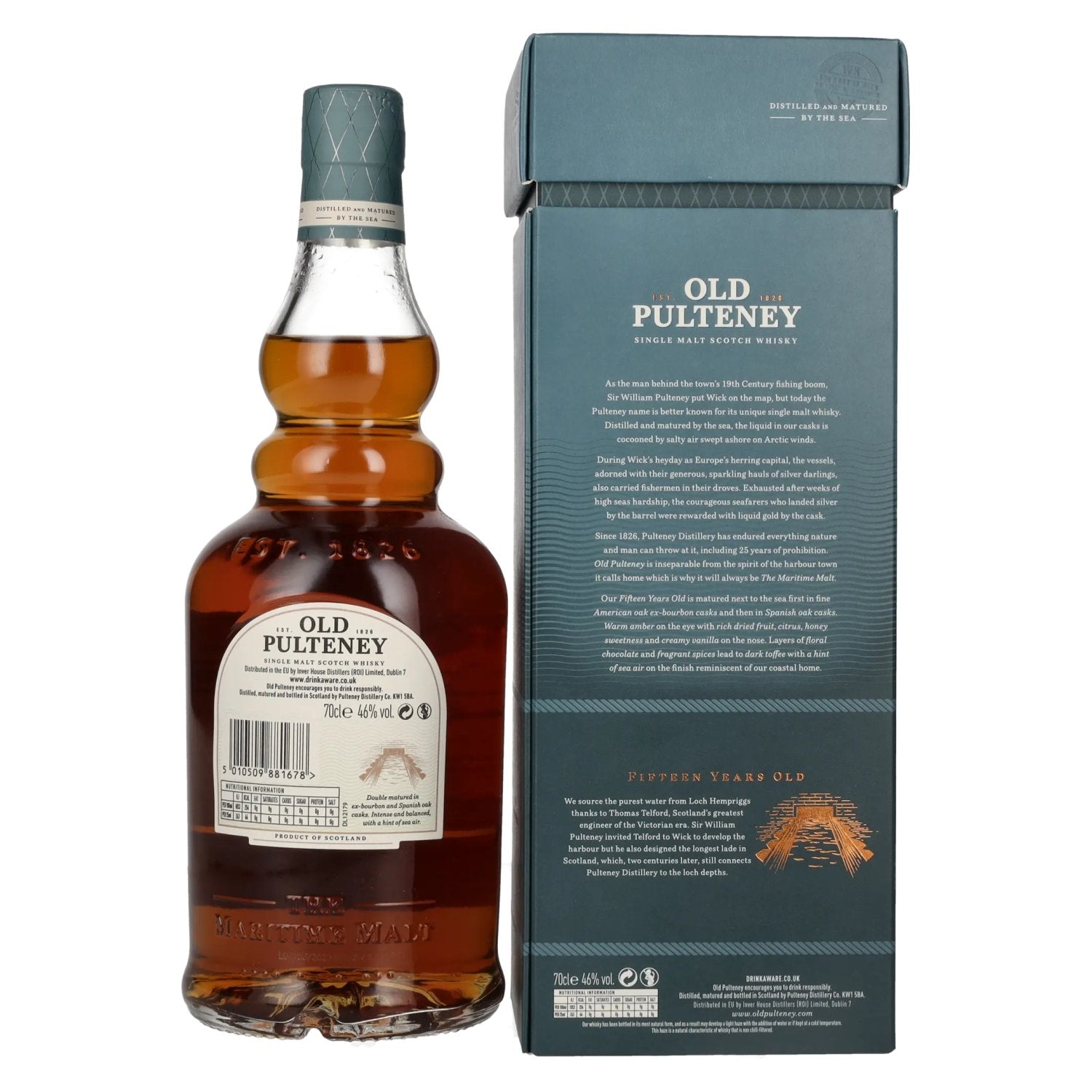 Old Pulteney 15 Years Old Single Malt Scotch Whisky 46% Vol. 0,7l in gift box