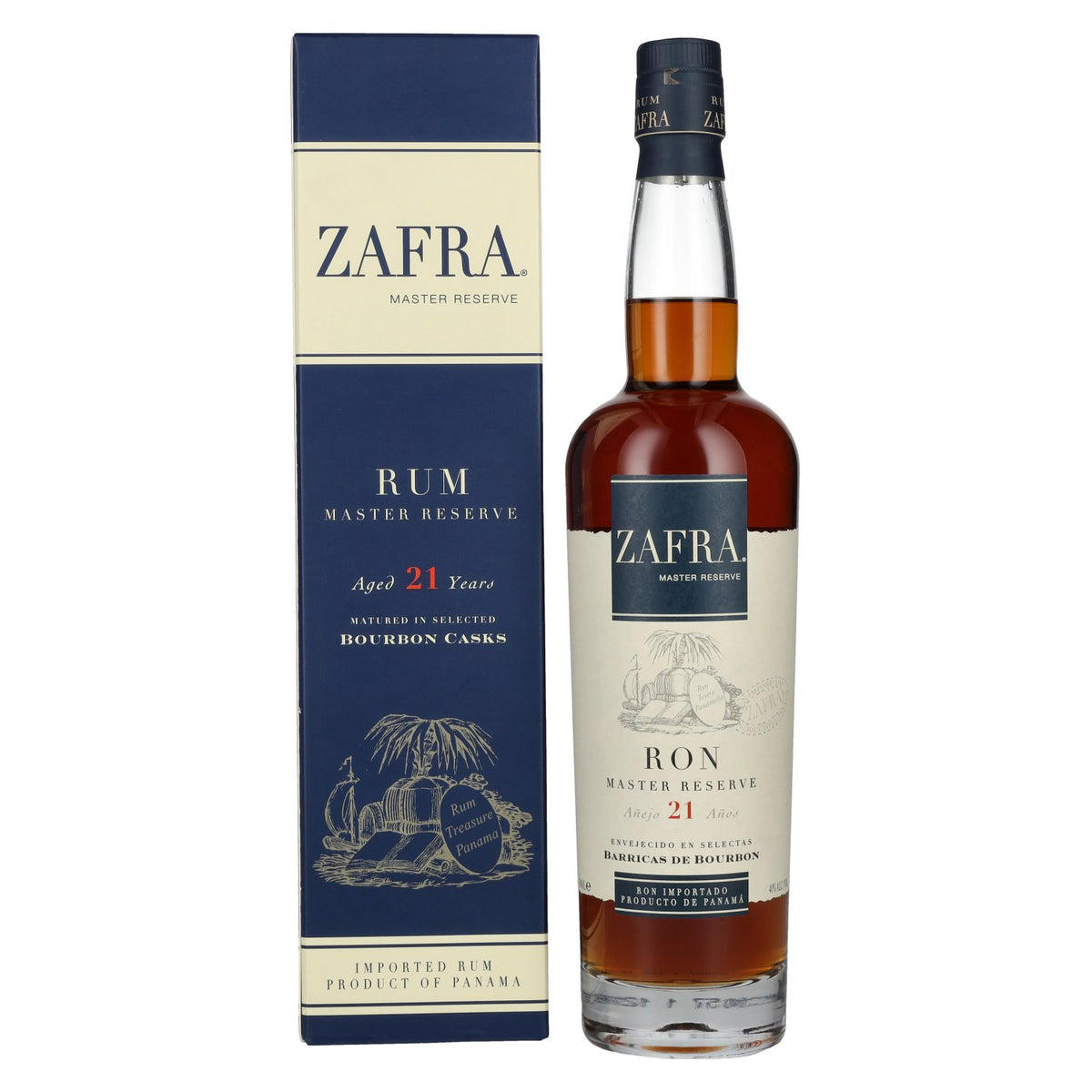Zafra Añejo 21 ans Ron Master Reserve 40 % vol., 0,7 l, dans un coffret cadeau