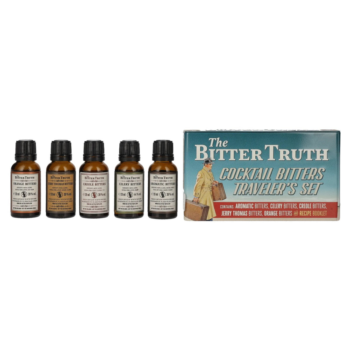The Bitter Truth Cocktail Bitters Traveler's Set 38,2% Vol. 5x0,02l in Tinbox