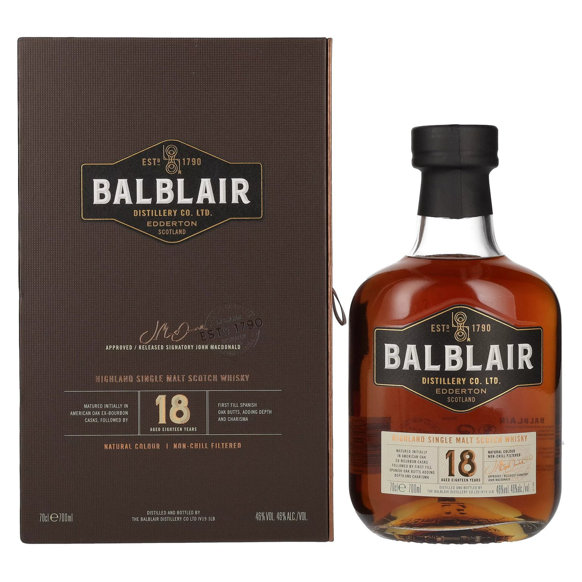 Balblair 18 Years Old Highland Single Malt 46% Vol. 0,7l en coffret cadeau