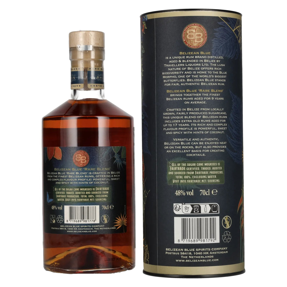 Belizean Blue RARE BLEND Rum 48% Vol. 0,7l in gift box