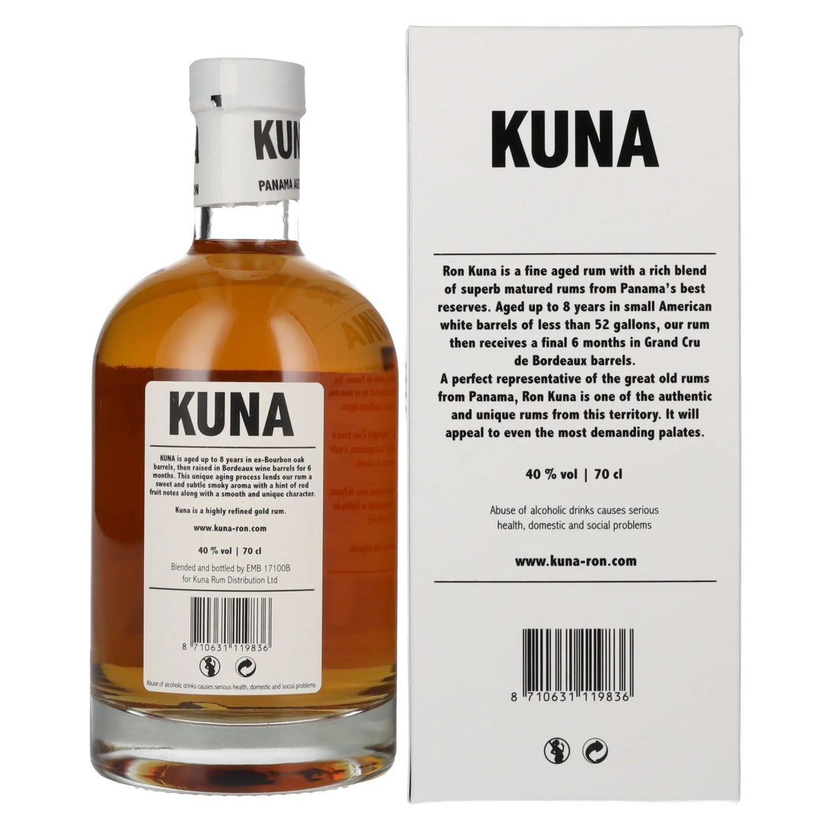 Kuna Panama Aged Ron 40% vol. 0,7l en boîte cadeau