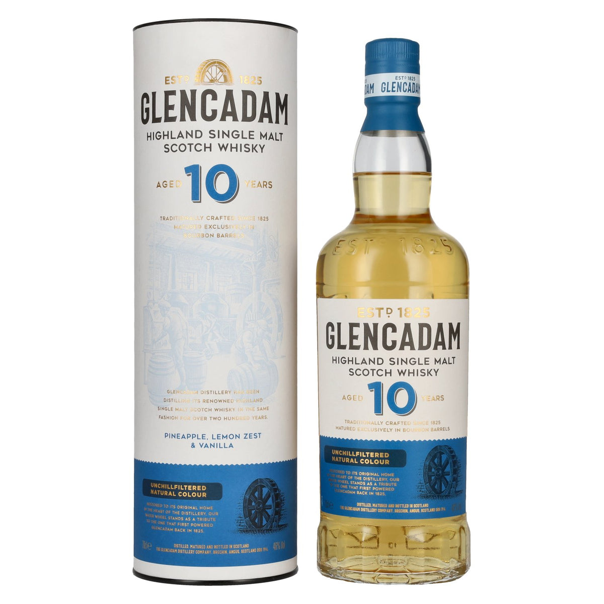 Glencadam 10-Year-Old Highland Single Malt Scotch Whisky, 46% ABV, 0.7 litres, in a gift box