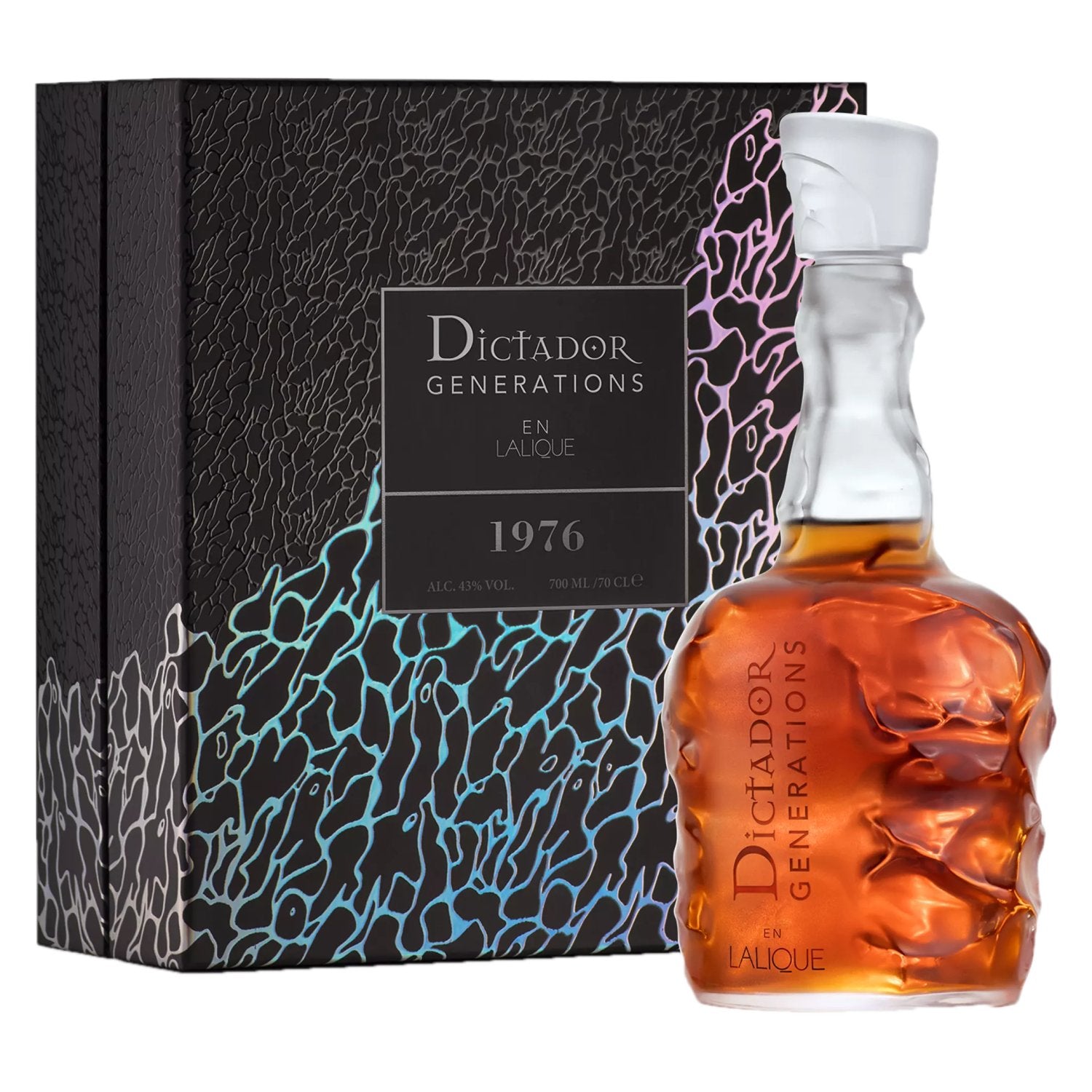 Dictador Generations en LALIQUE 1976 43% Vol. 0,7l in gift box with sample 0,03l