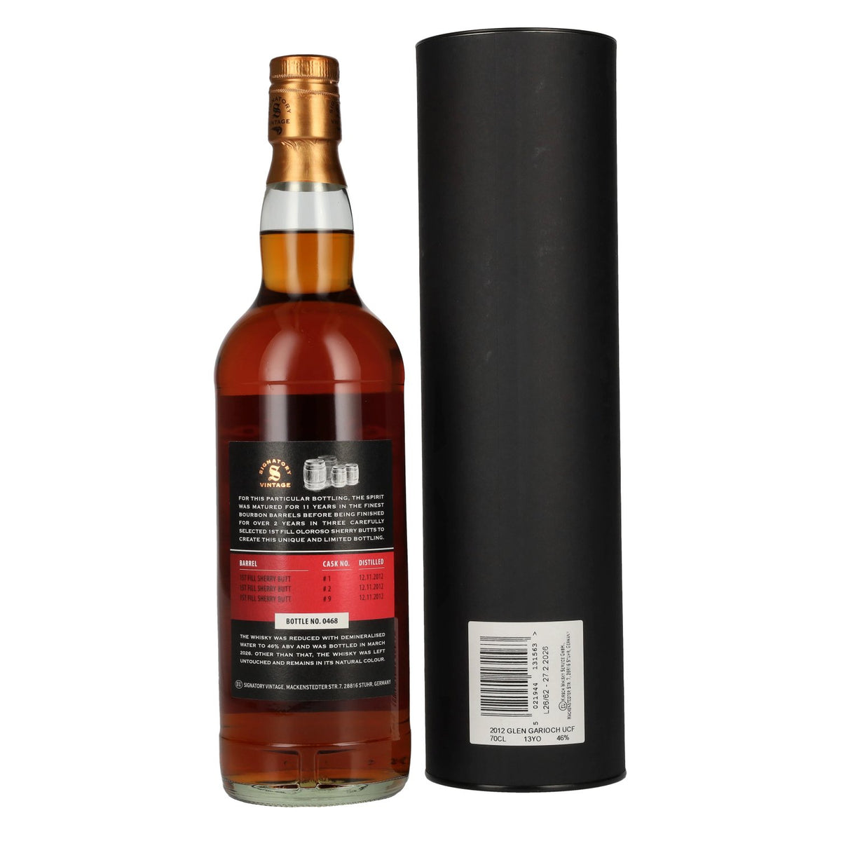 Signatory Vintage GLEN GARIOCH 13 Years Old The Un-Chillfiltered 2012 46% Vol. 0,7l en boîte cadeau