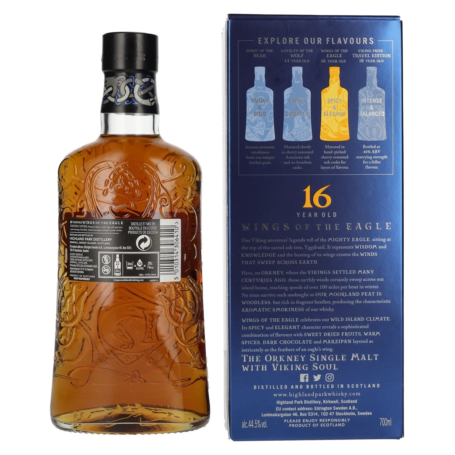 Highland Park 16 Years Old WINGS OF THE EAGLE 44,5% Vol. 0,7l en boîte cadeau