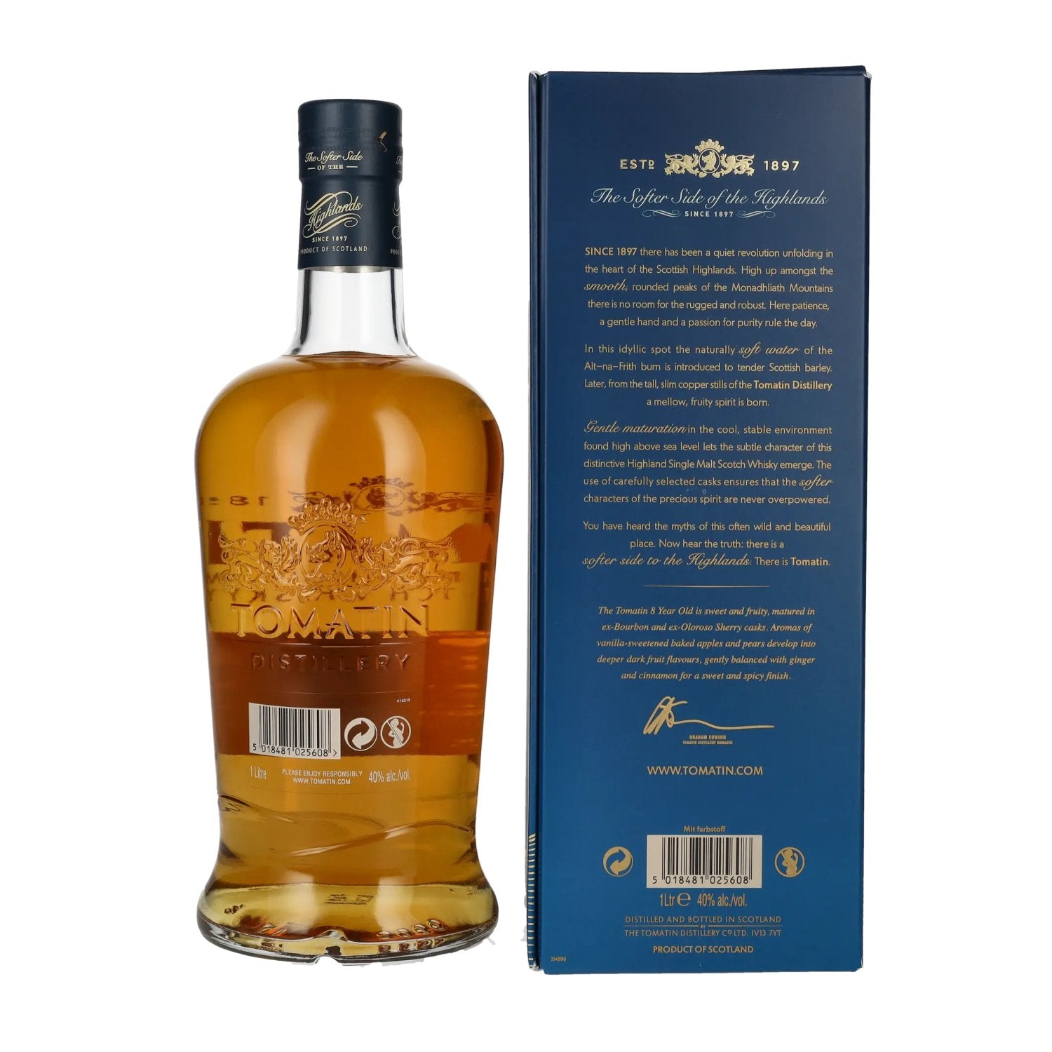 Tomatin 8 Years Old BOURBON & SHERRY CASKS Travel Retail Exclusive 40% Vol. 1l in Geschenkbox