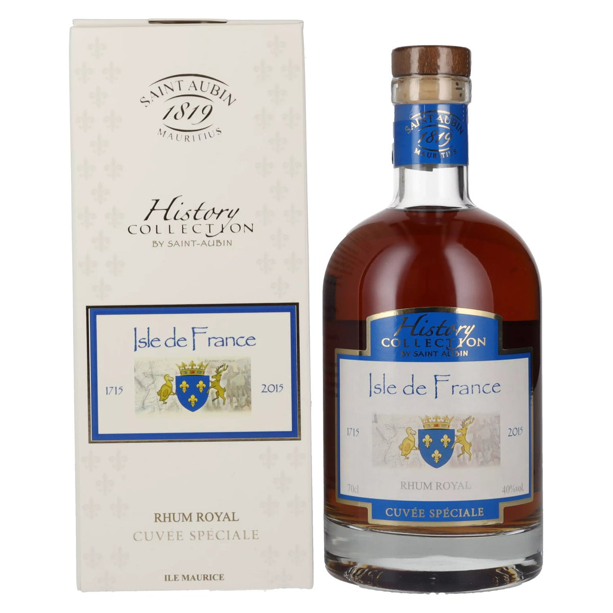 Saint Aubin Isle de France Cuvée Spéciale History Collection Rhum Royal 40% vol. 0,7l en coffret cadeau