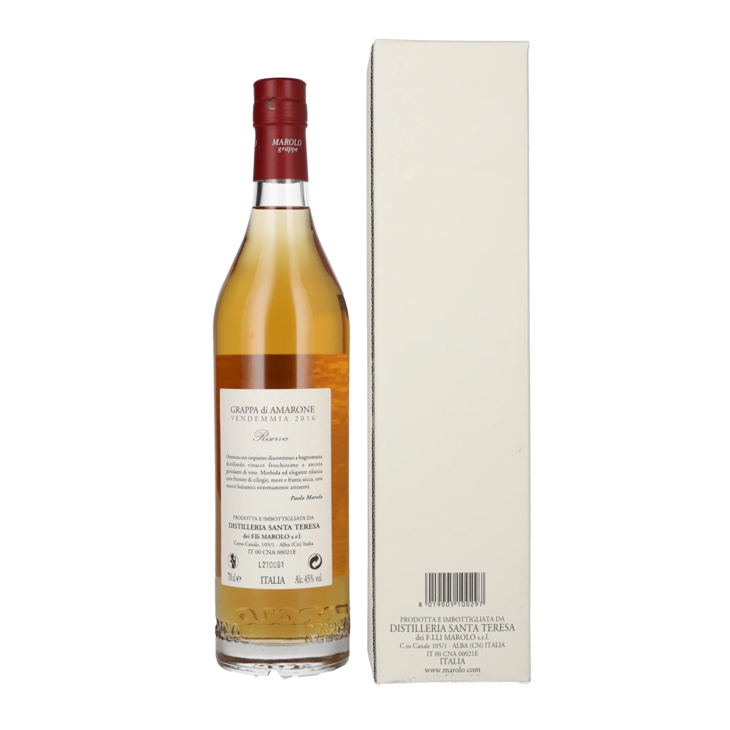 Marolo Alba Grappa di AMARONE 45% Vol. 0,7l in Geschenkbox